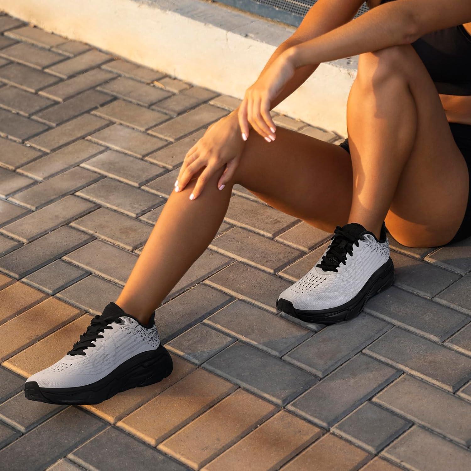 Zapatos de Caminar para Mujeres LBTPK Sin Cordones 8 Gris Oscuro