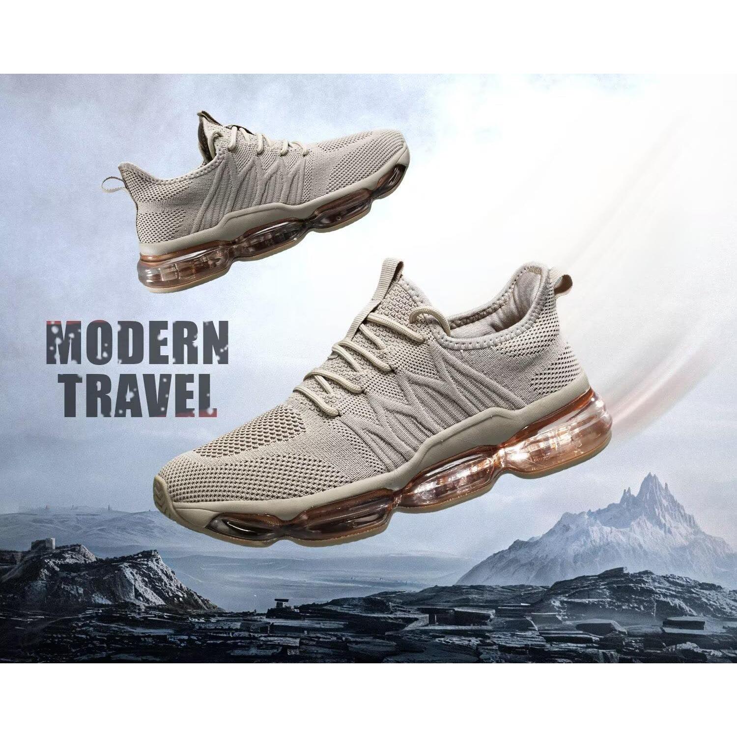 Zapatos de Correr para Hombre Amortiguación Aire Caqui T.13