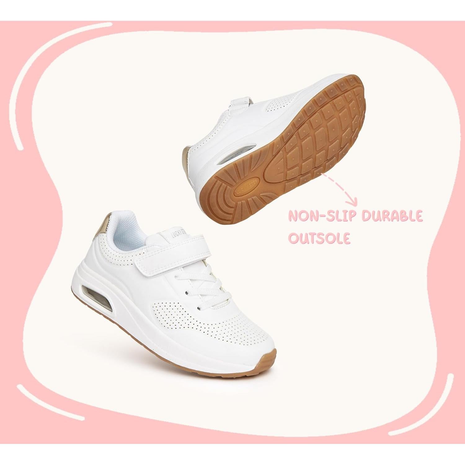Zapatillas de Correr Lucky Step para Niños 10 Pequeño Blancas