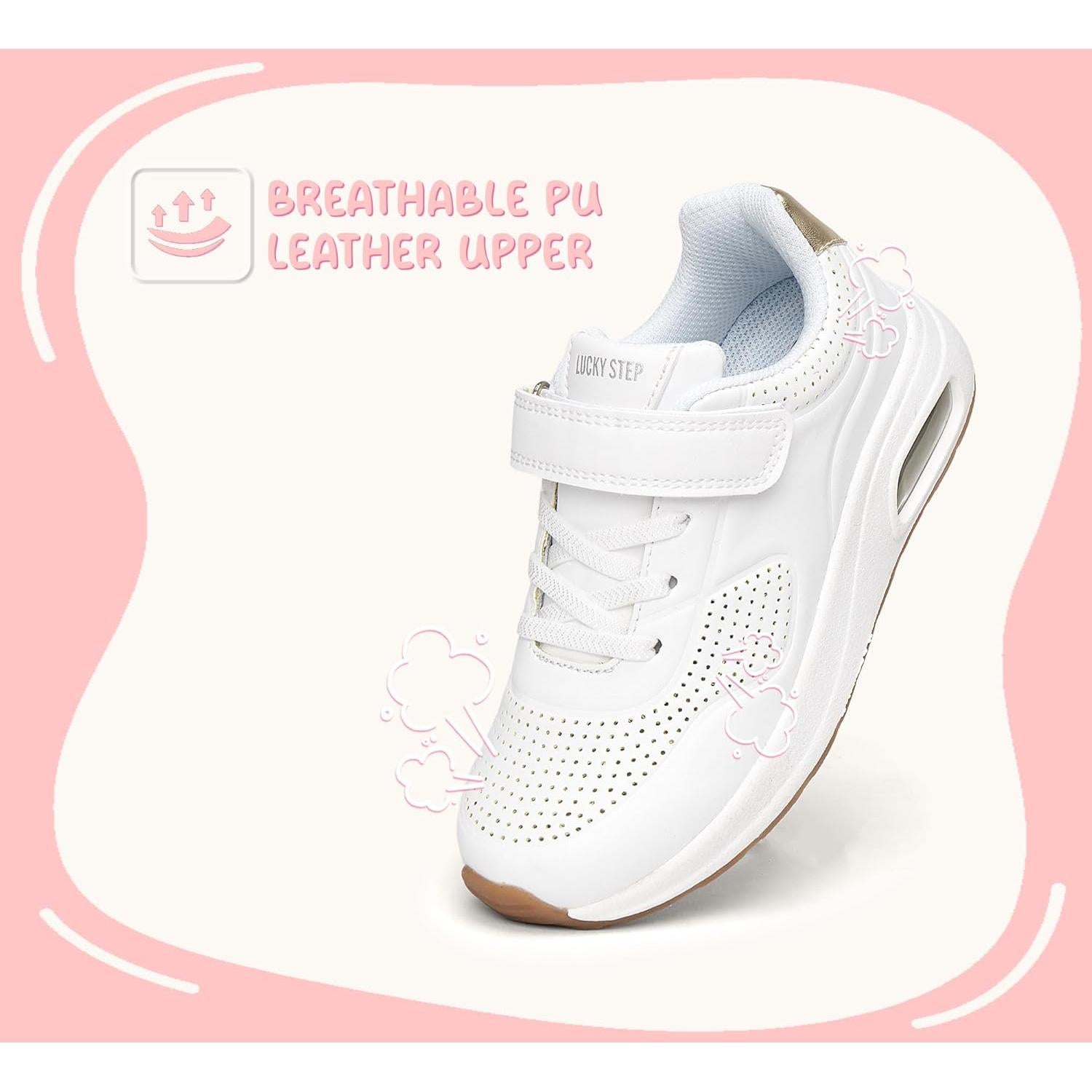 Zapatillas de Correr Lucky Step para Niños 10 Pequeño Blancas