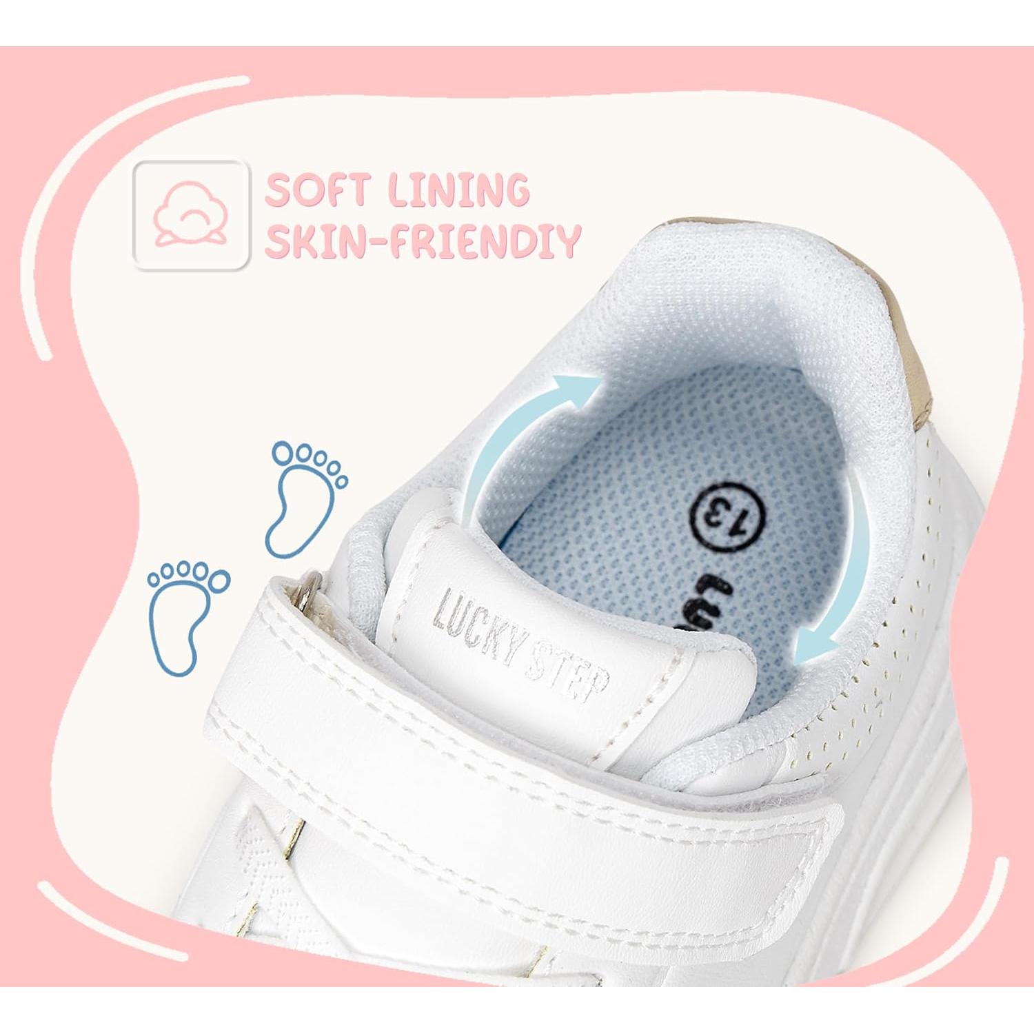 Zapatillas de Correr Lucky Step para Niños 10 Pequeño Blancas