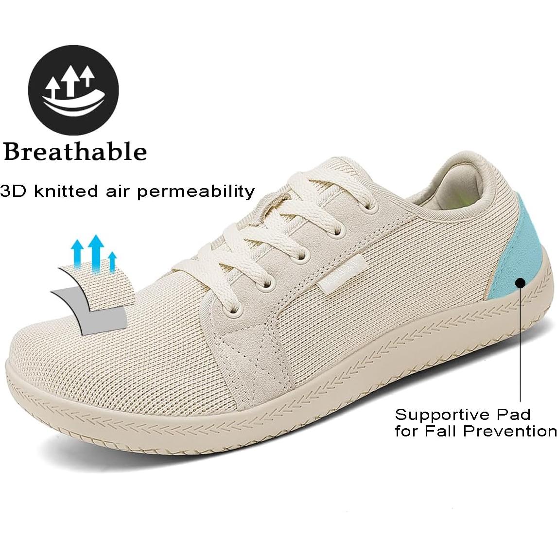 Zapatos Barefoot VNANV para Mujeres, Punta Ancha, Suela Cero