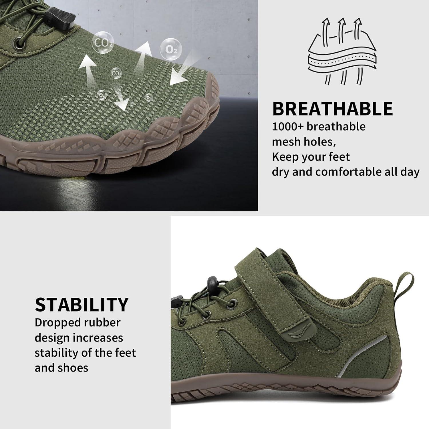 Zapatos Barefoot Grand Attack Hombre 9.5 Ancho Verde Ejercito