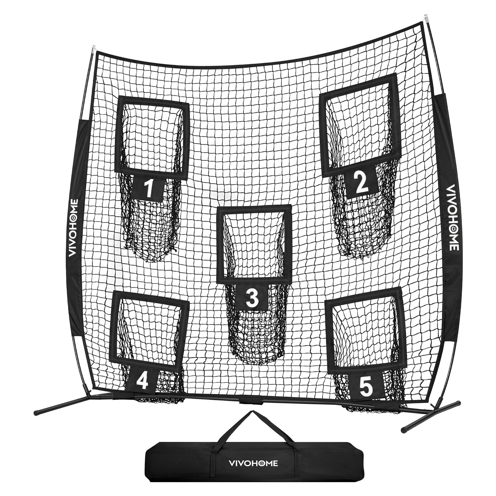 Red de Lanzamiento de Fútbol VIVOHOME 2.13m con 5 Objetivos