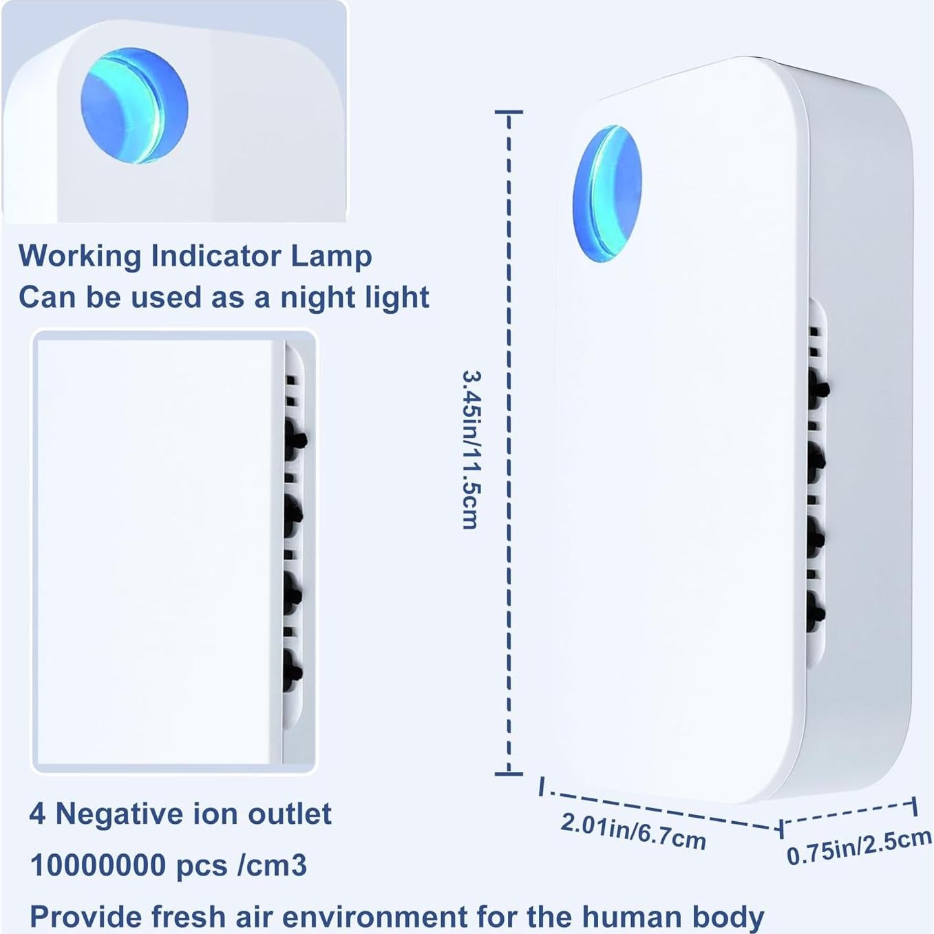 Purificador de aire iónico portátil Dd-JHQ 2025, 4 salidas