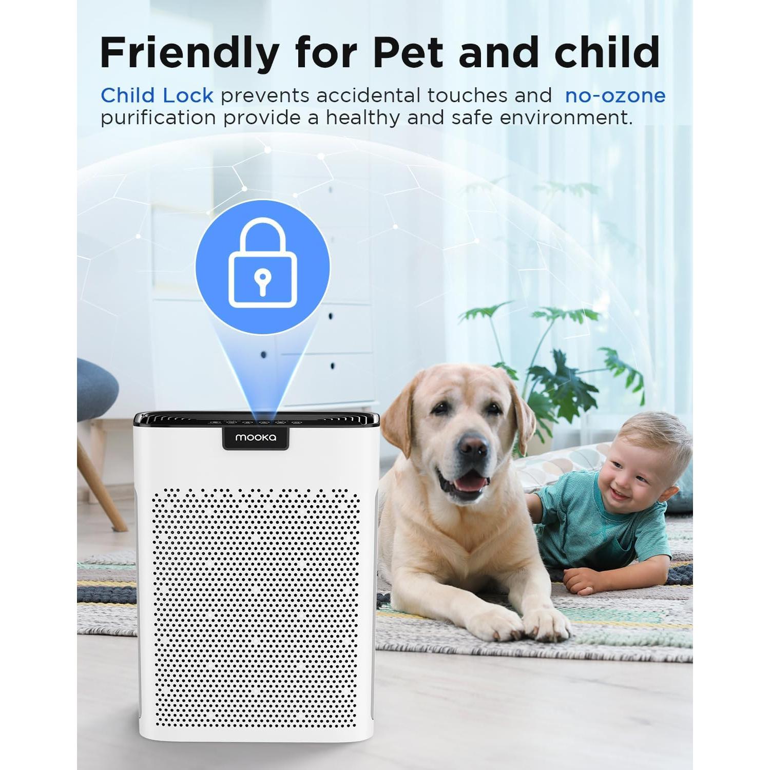 Purificador de Aire HEPA MOOKA KJ190L para Habitaciones Grandes