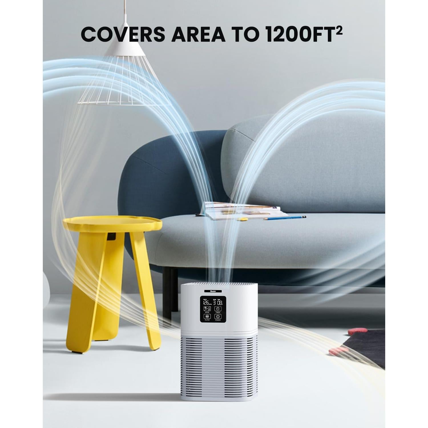 Purificador de Aire VEWIOR A7 HEPA H13 para Habitaciones 111.6 m²