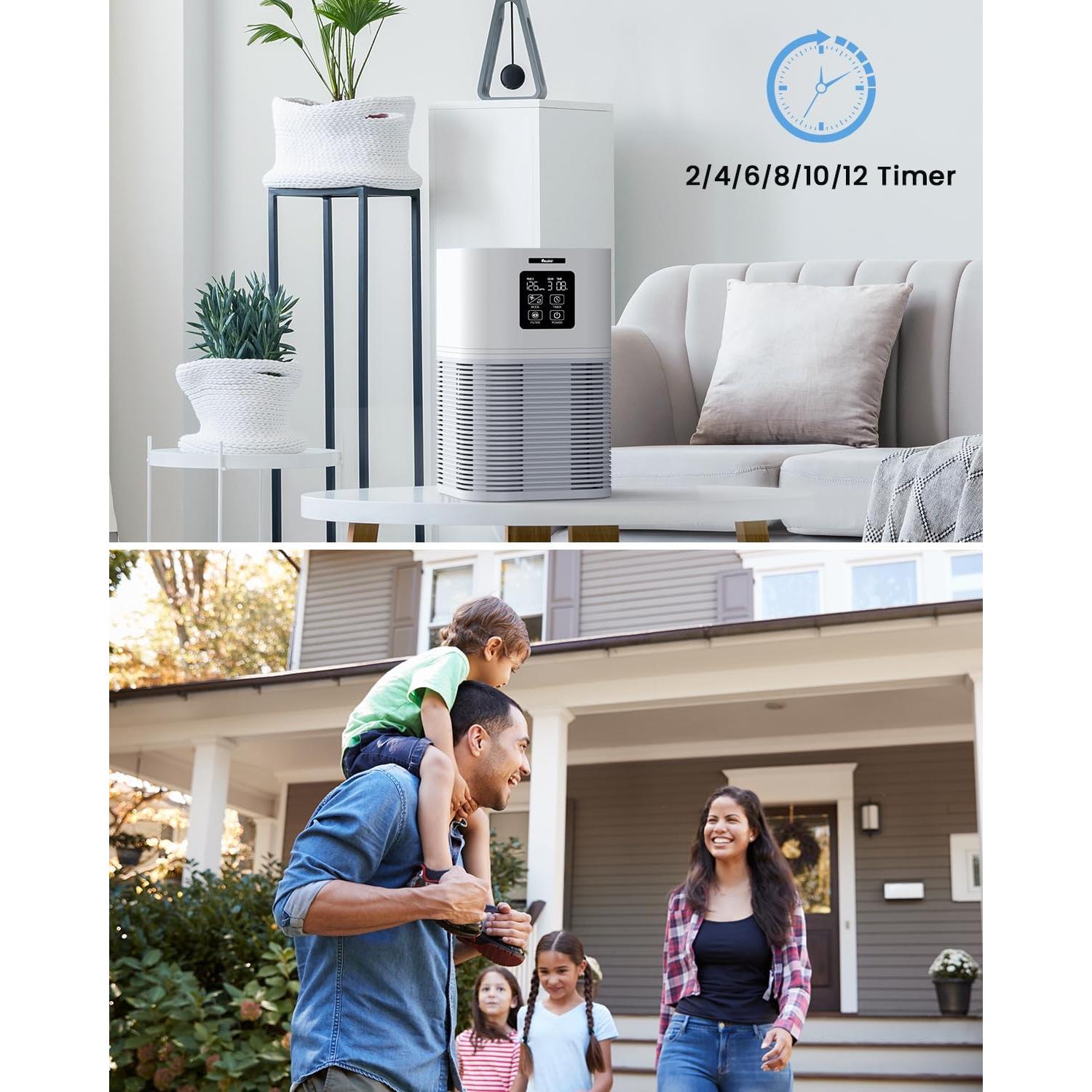 Purificador de Aire VEWIOR A7 HEPA H13 para Habitaciones 111.6 m²