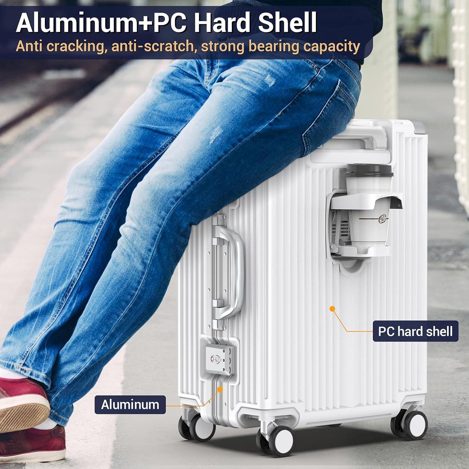 Maleta de Mano Expandible Ladplay 45L con Puerto USB - Blanca