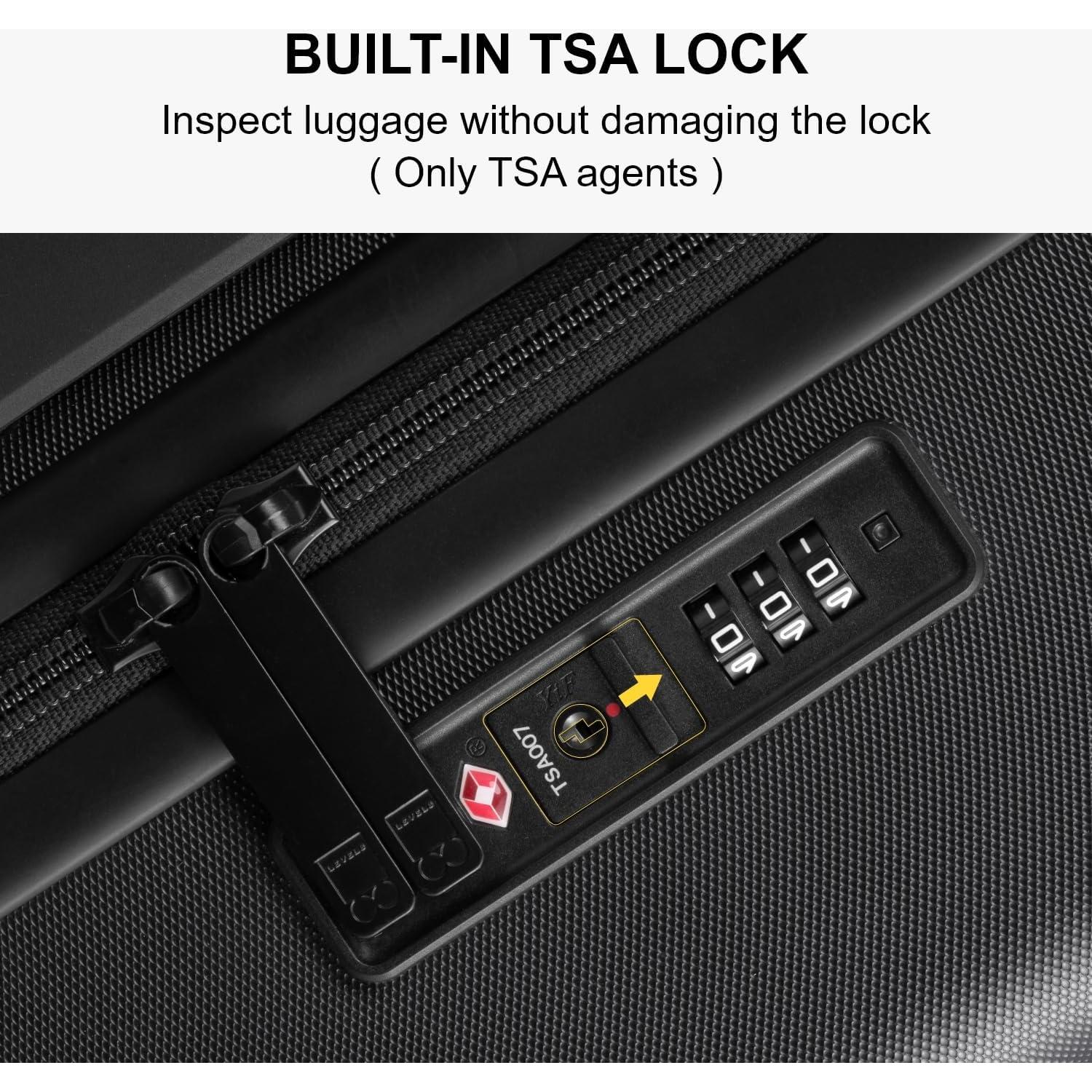 Rolling Carry on Luggage Airline Approved, Carry-on Suitcases with Wheels, Lightweight Luminous Textured Luggage for Men Women, Tsa Lock, 20 Inch, Dark Grey