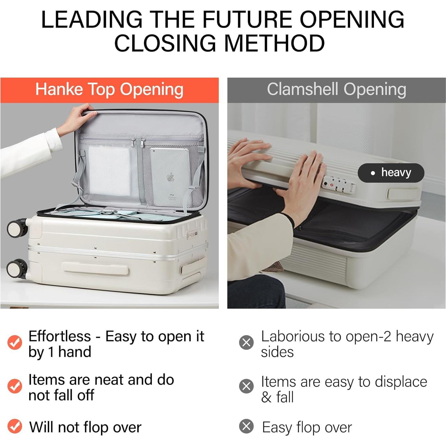 Maleta Hanke 26 Pulgadas Dura con Ruedas - Blanco Marfil