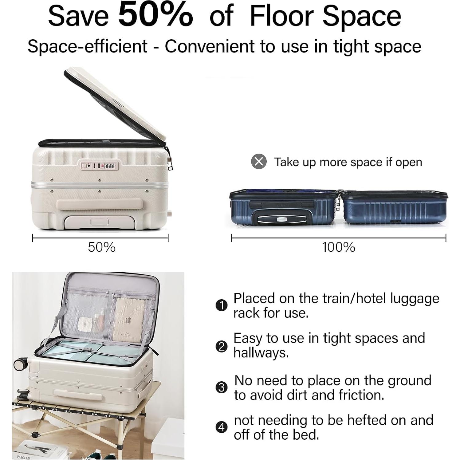 Maleta Hanke 26 Pulgadas Dura con Ruedas - Blanco Marfil