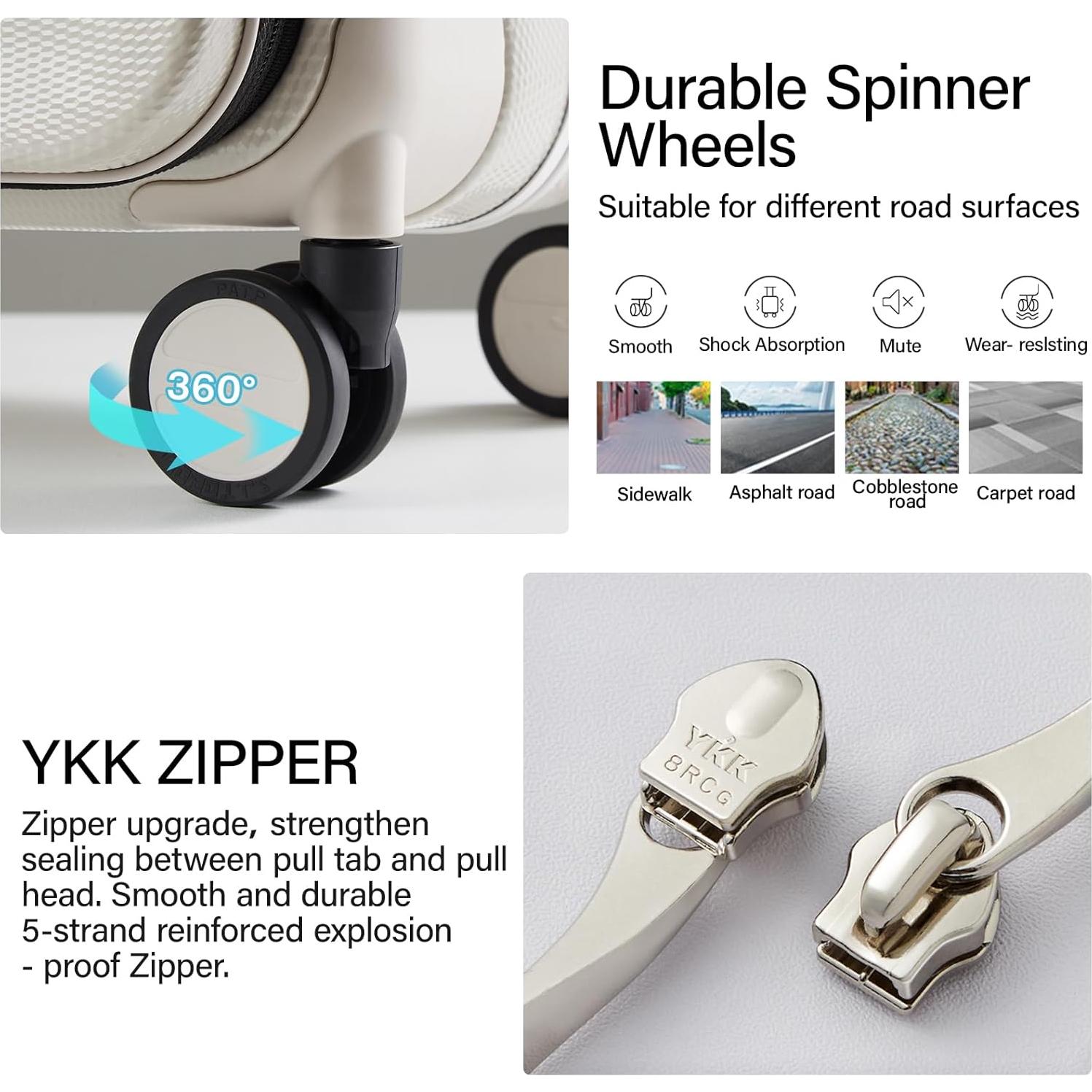 Maleta Hanke 26 Pulgadas Dura con Ruedas - Blanco Marfil