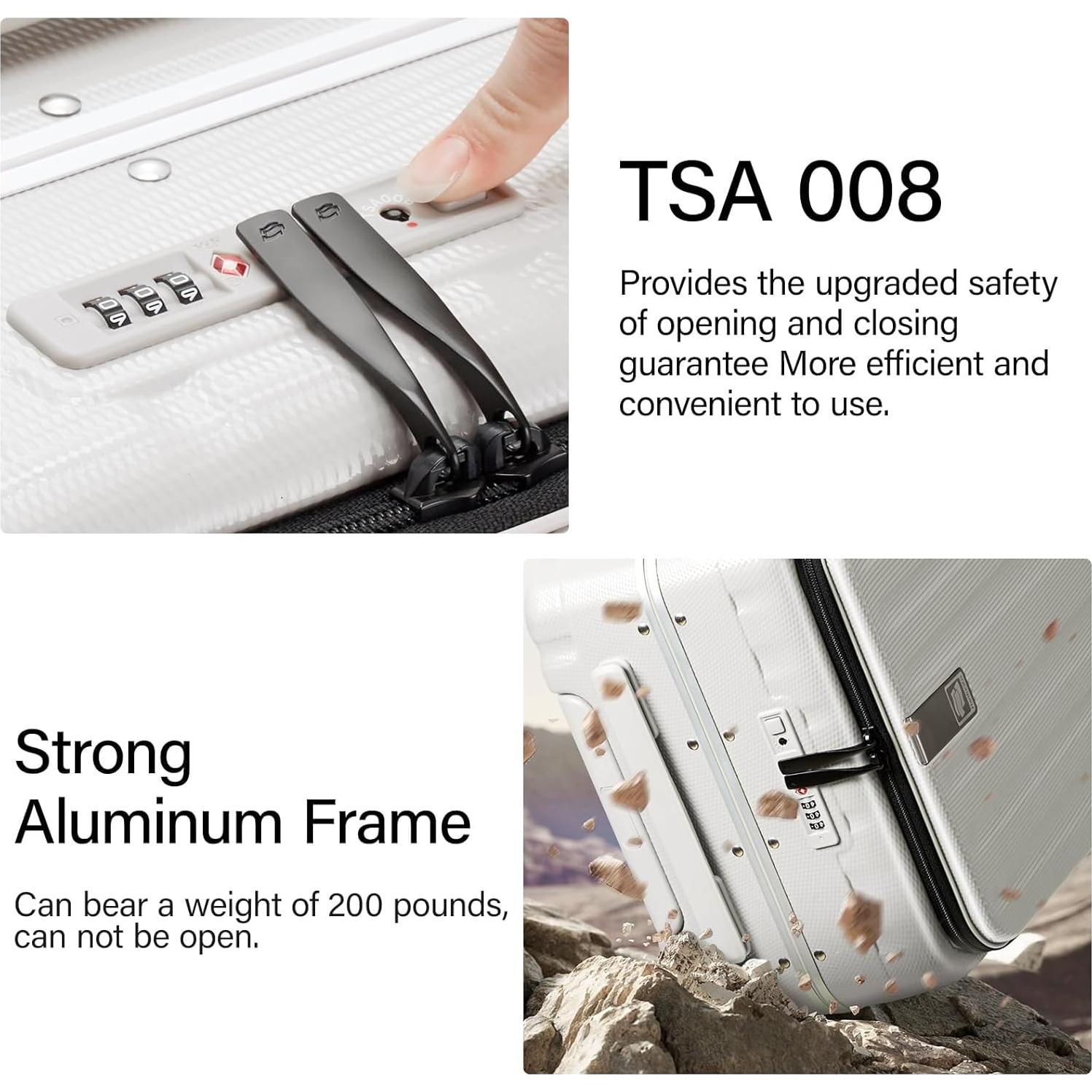 Maleta Hanke 26 Pulgadas Dura con Ruedas - Blanco Marfil