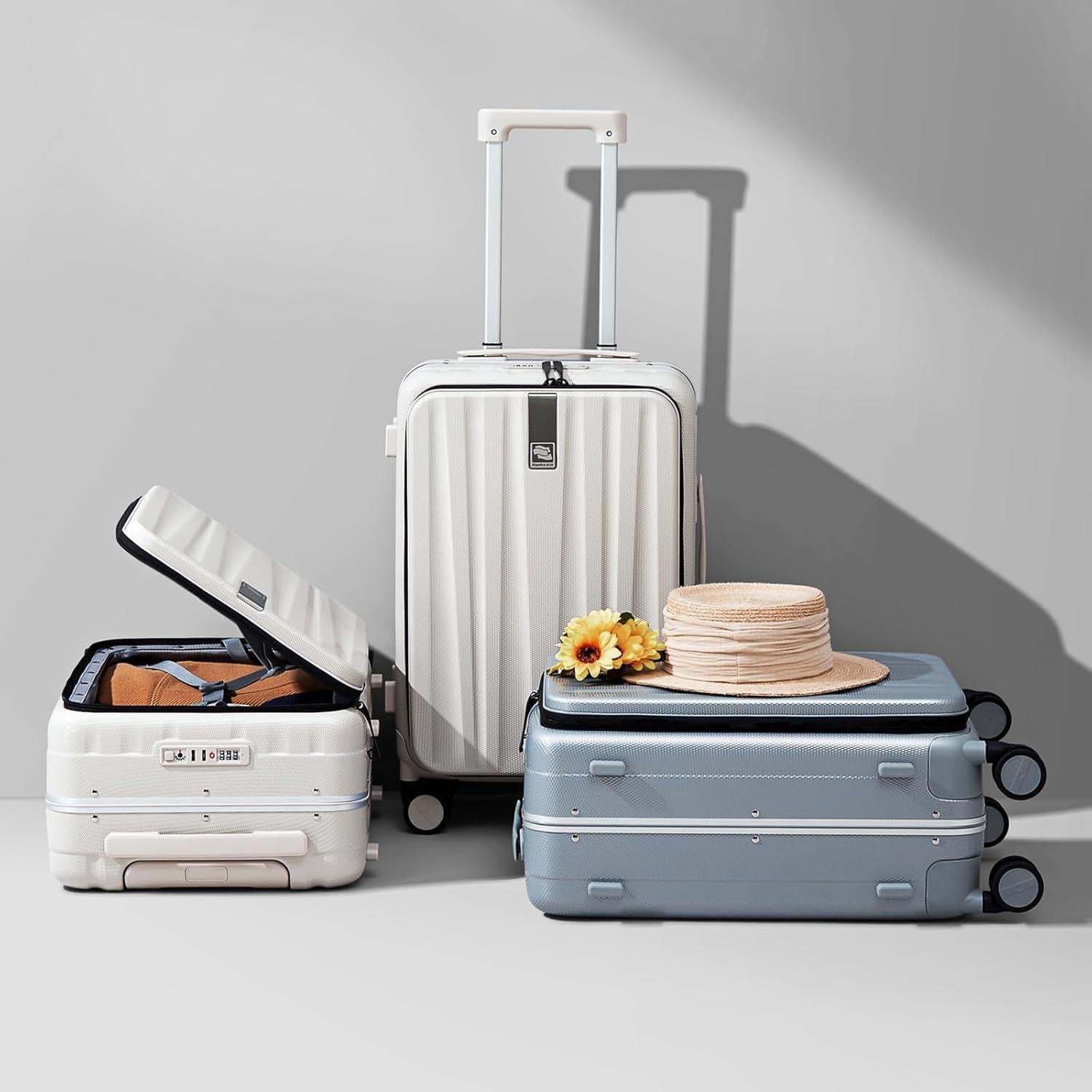 Maleta Hanke 26 Pulgadas Dura con Ruedas - Blanco Marfil