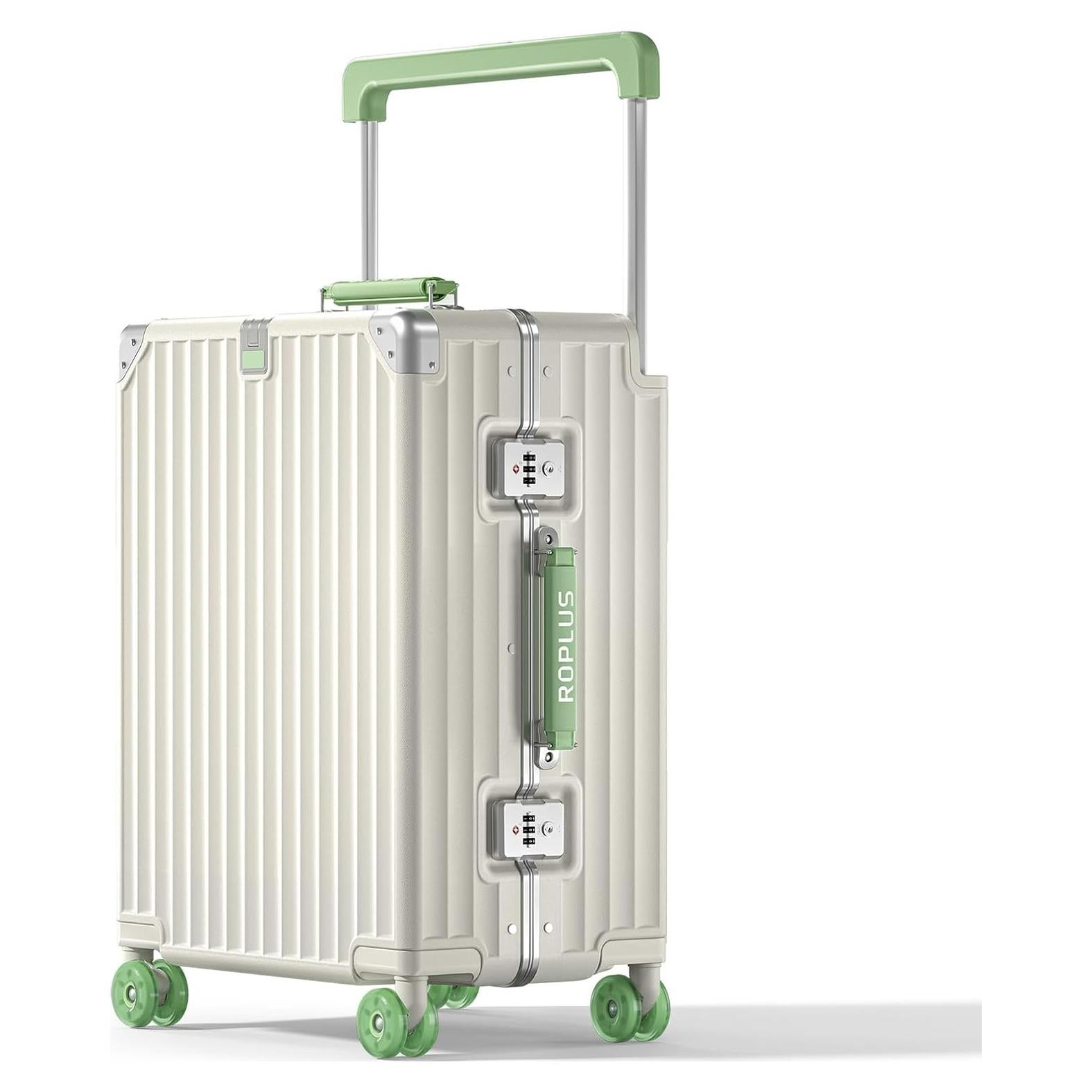 Maleta de Mano ROPLUS 21" Aluminio Blanco con Ruedas Gel