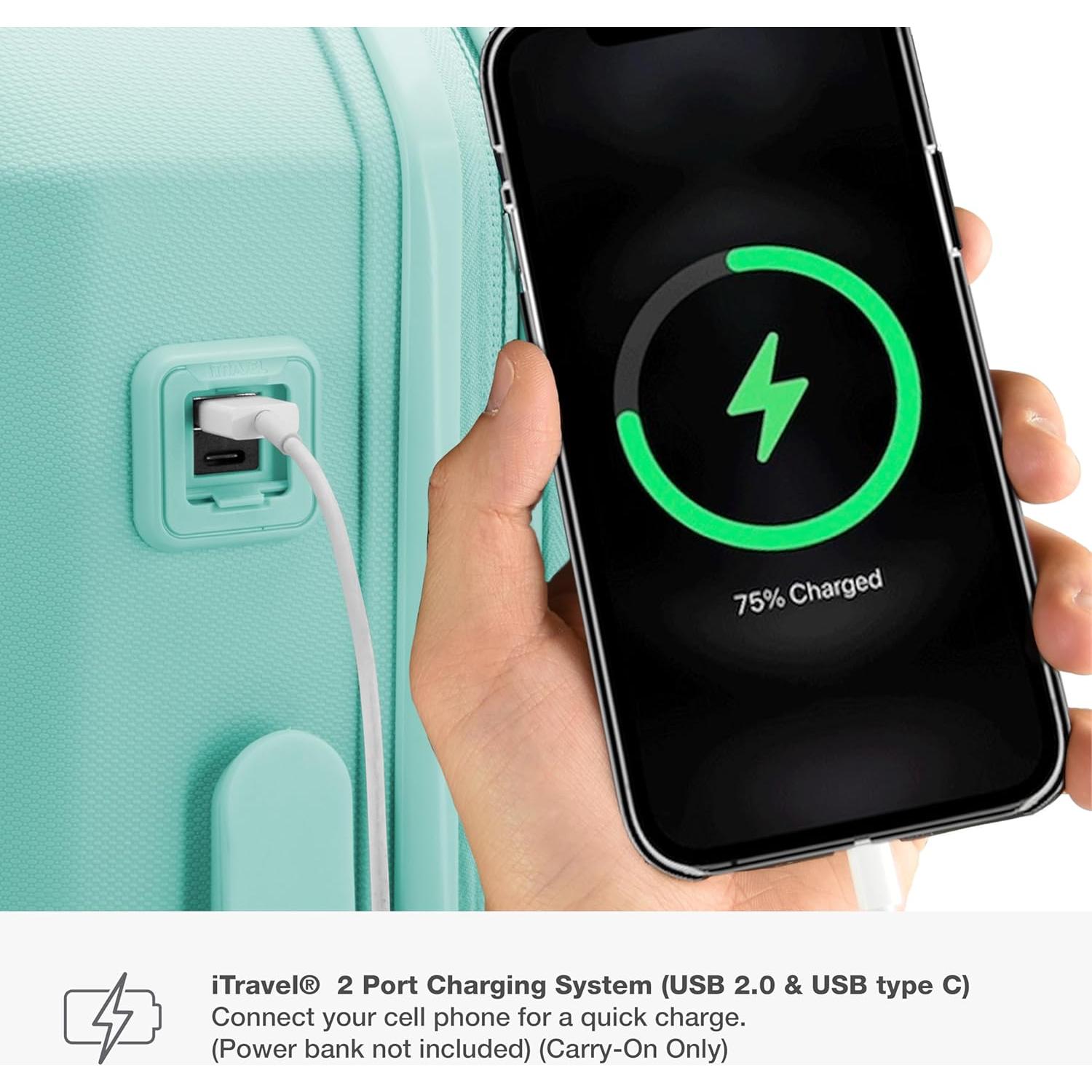 Maleta Expandible de Mano Traveler's Choice 22" Verde Menta