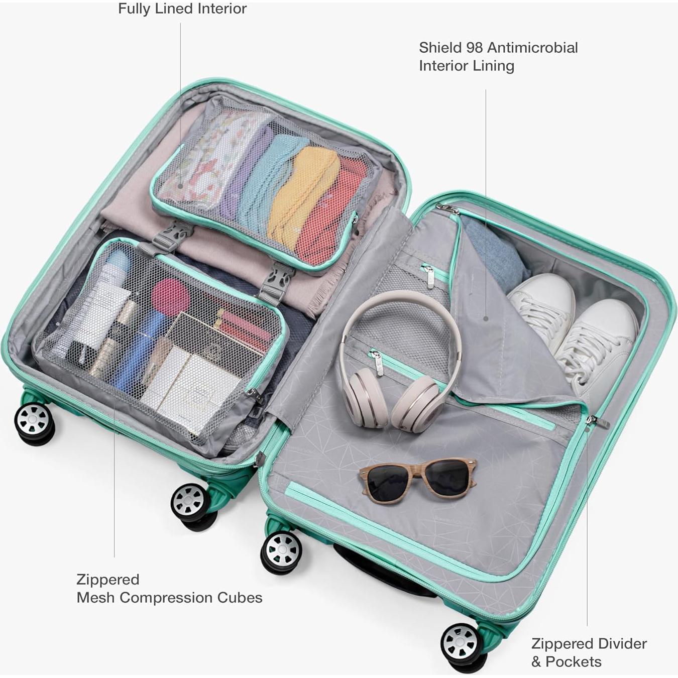 Maleta Expandible de Mano Traveler's Choice 22" Verde Menta