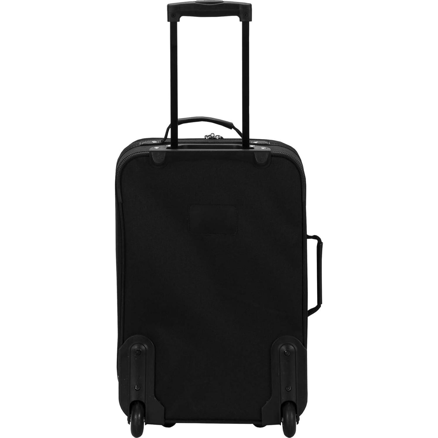 Fashion Softside Upright Luggage Set, Expandable, Black, 2-Piece (14/19)