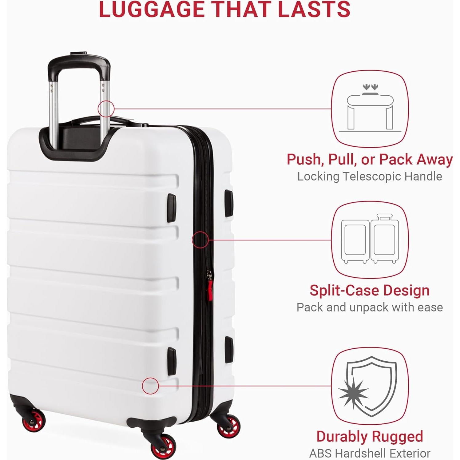 Maleta Dura Expandible SwissGear 7366 23" Blanca 88L