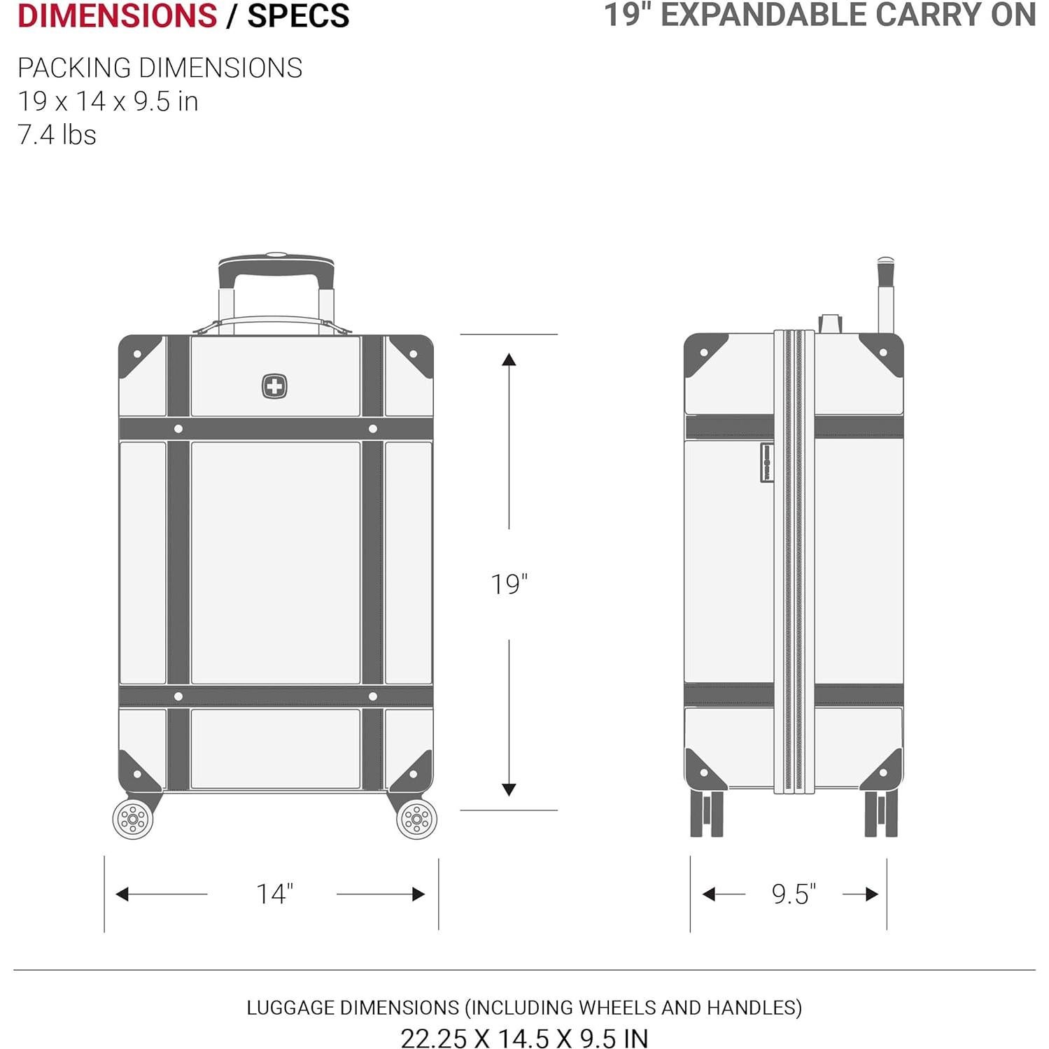 Maleta Dura Expandible SwissGear 7739 Juego 2 Piezas 19/26"
