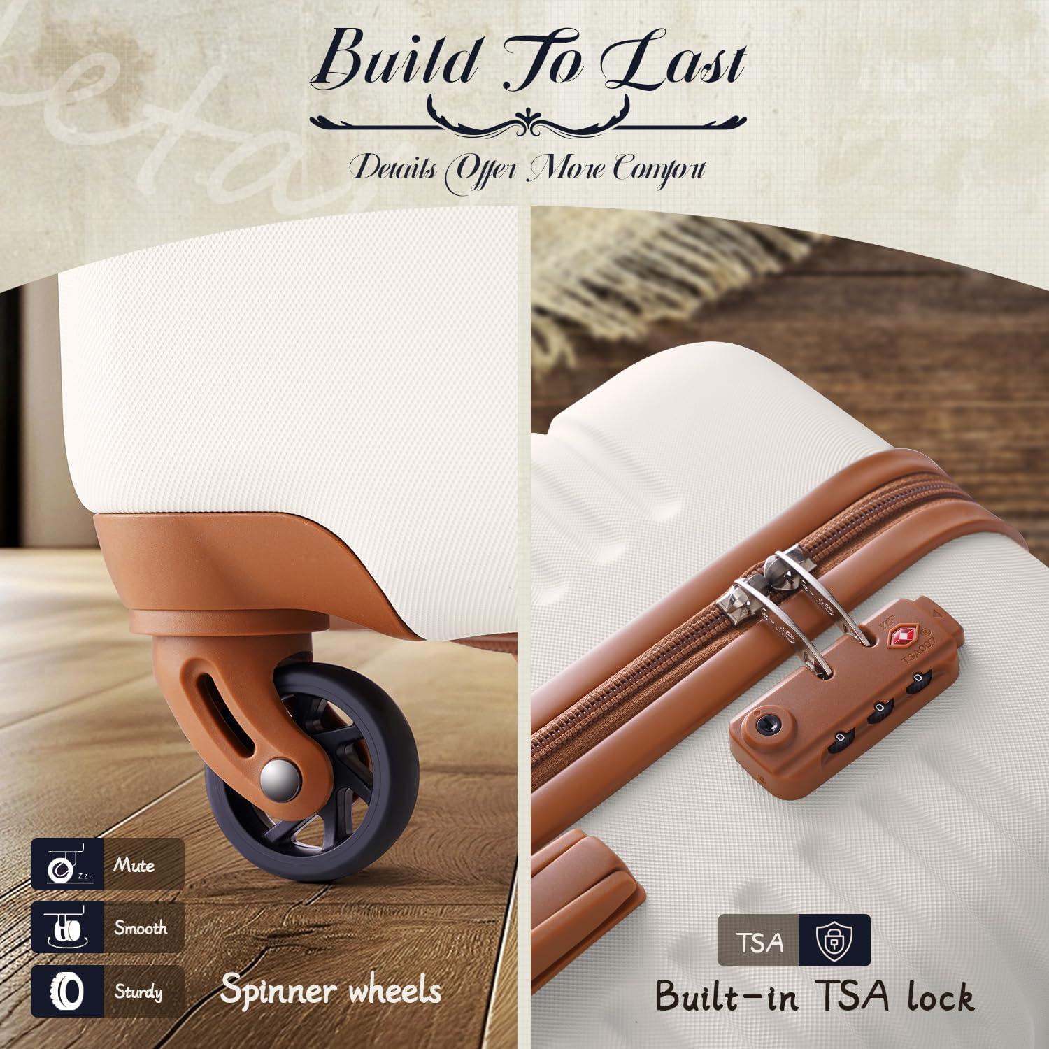 Conjunto de Maletas Coolife 3 Piezas Equipaje Blanco