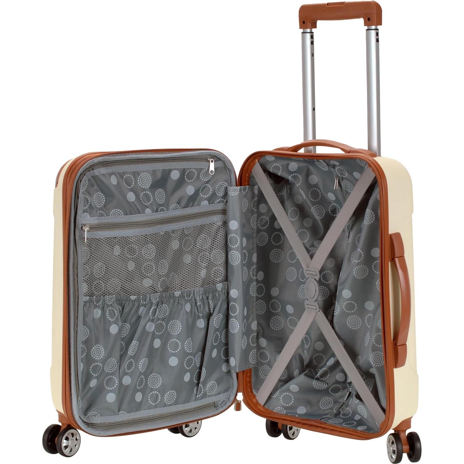 Equipaje Duro Expandible Rockland London 20" Blanco