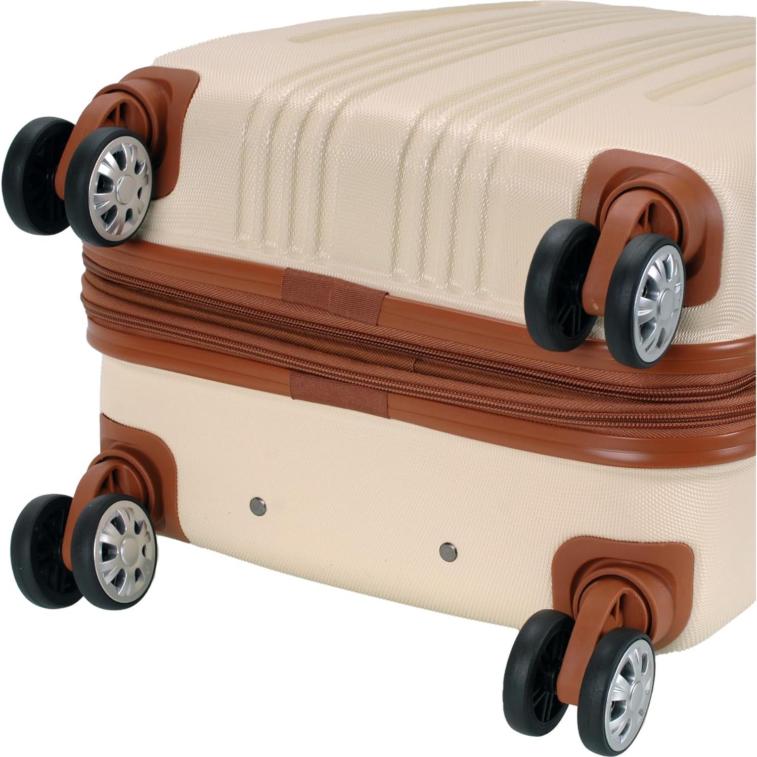 Equipaje Duro Expandible Rockland London 20" Blanco