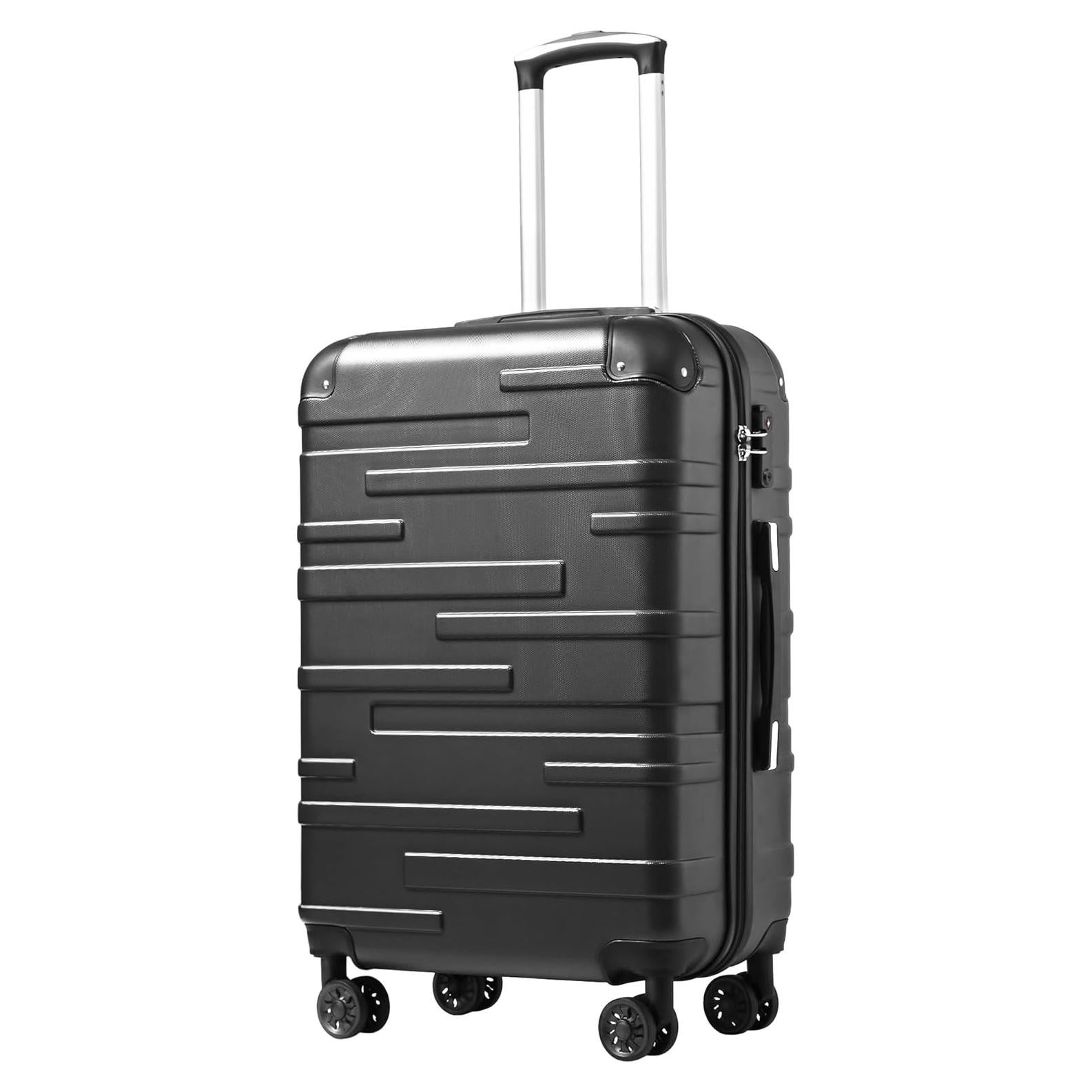 Maleta Coolife Equipaje de Mano Dura 20" Gris con Candado TSA