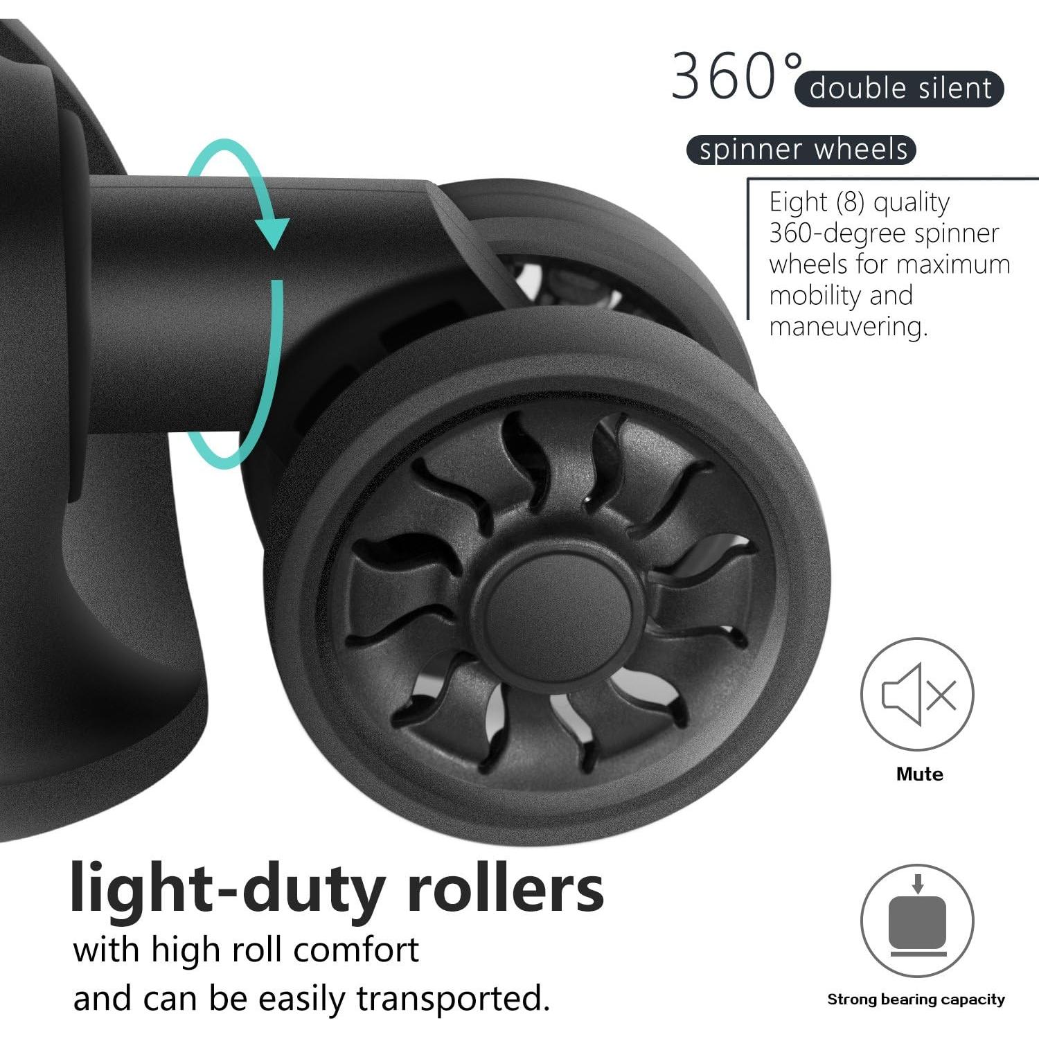 Maleta Coolife Equipaje de Mano Dura 20" Gris con Candado TSA