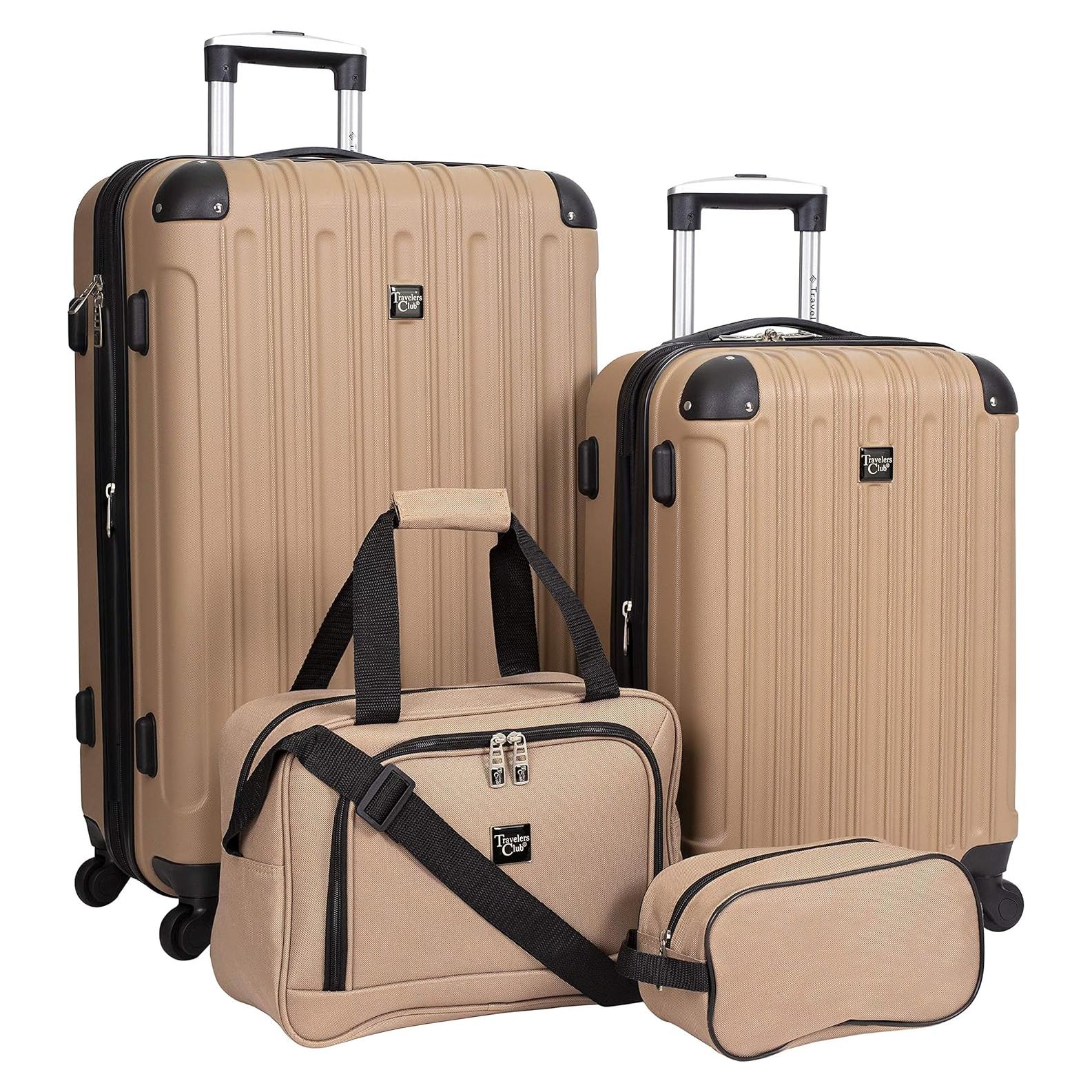 Midtown Hardside 4-Piece Luggage Travel Set, Tan
