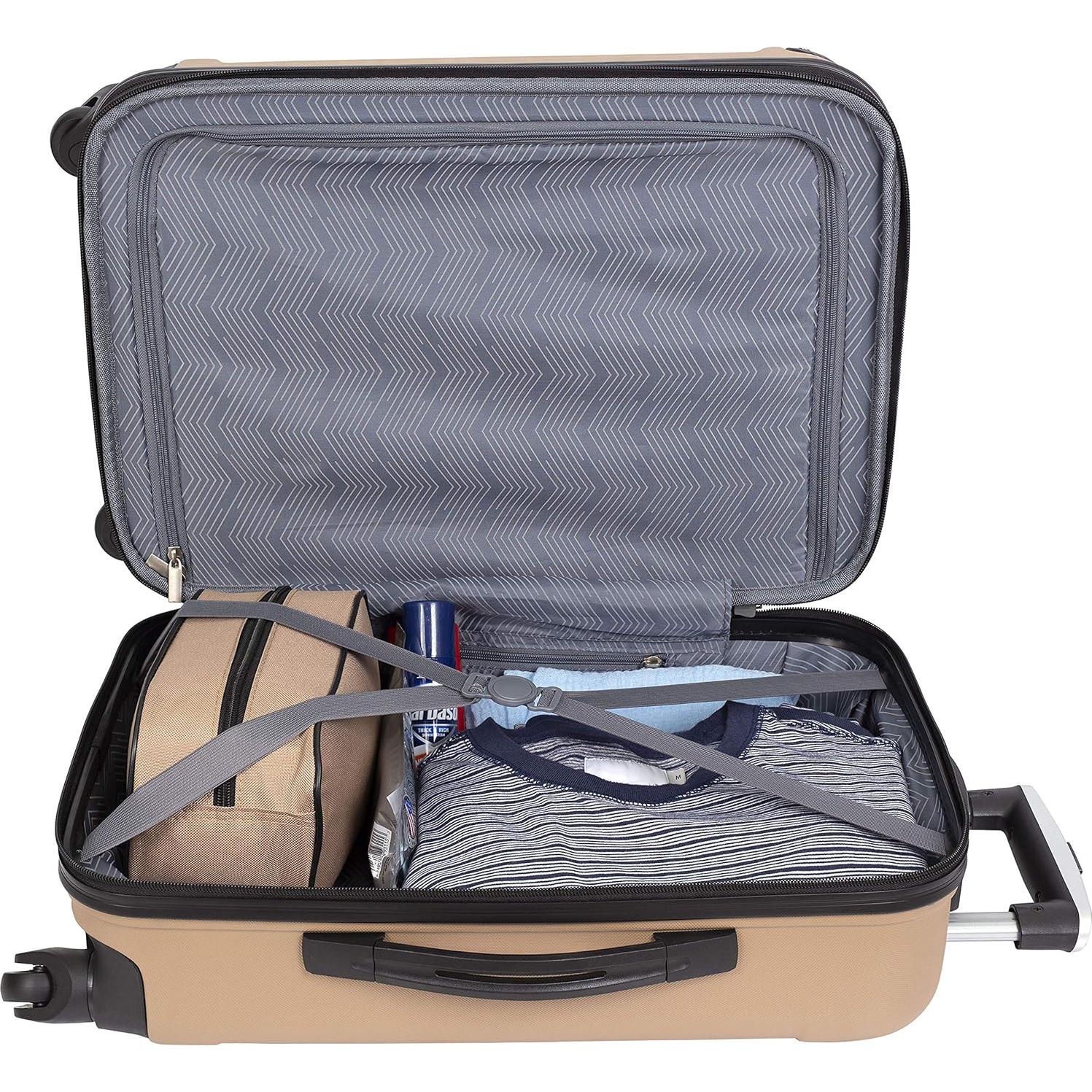 Midtown Hardside 4-Piece Luggage Travel Set, Tan