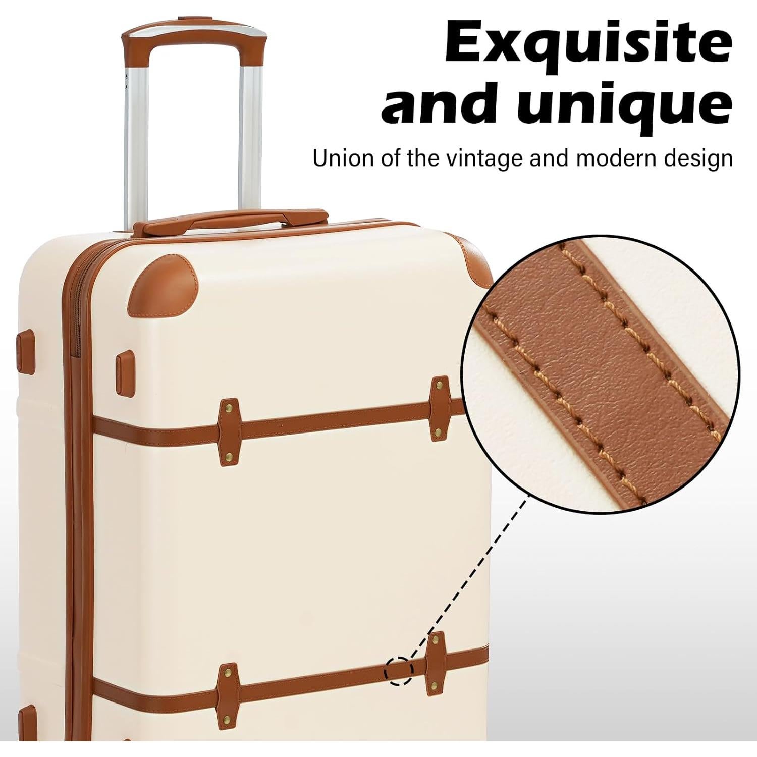 Conjunto de Equipaje Coolife 3 Piezas Maleta Dura Blanco