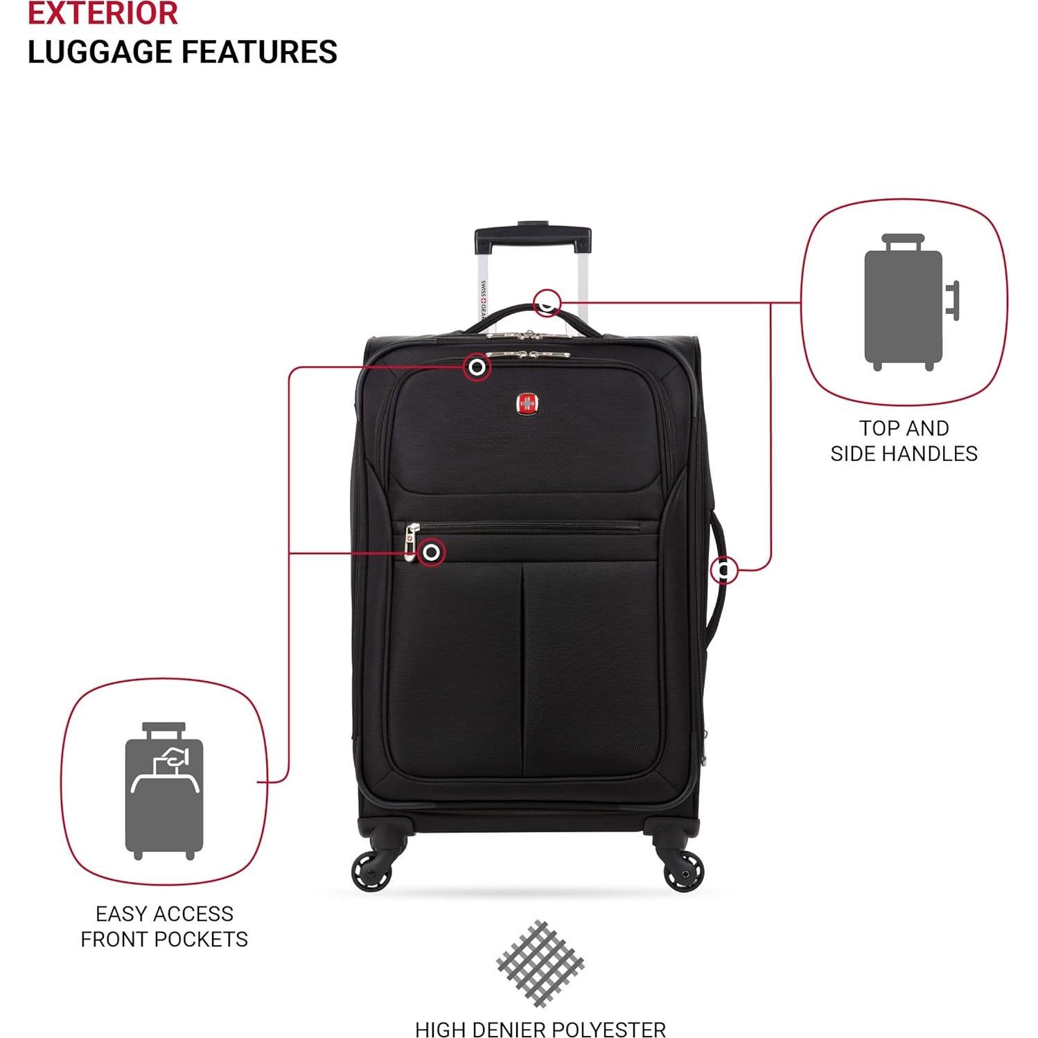 Equipaje Blando SwissGear 4010 23 Pulgadas Negro con Ruedas