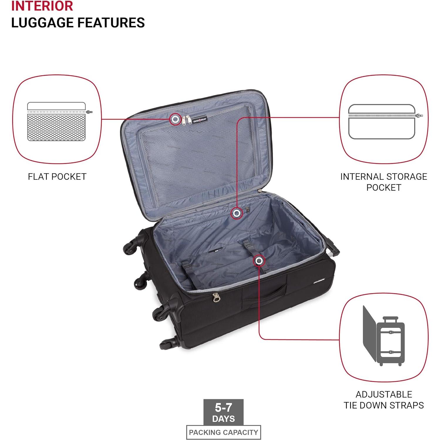 Equipaje Blando SwissGear 4010 23 Pulgadas Negro con Ruedas