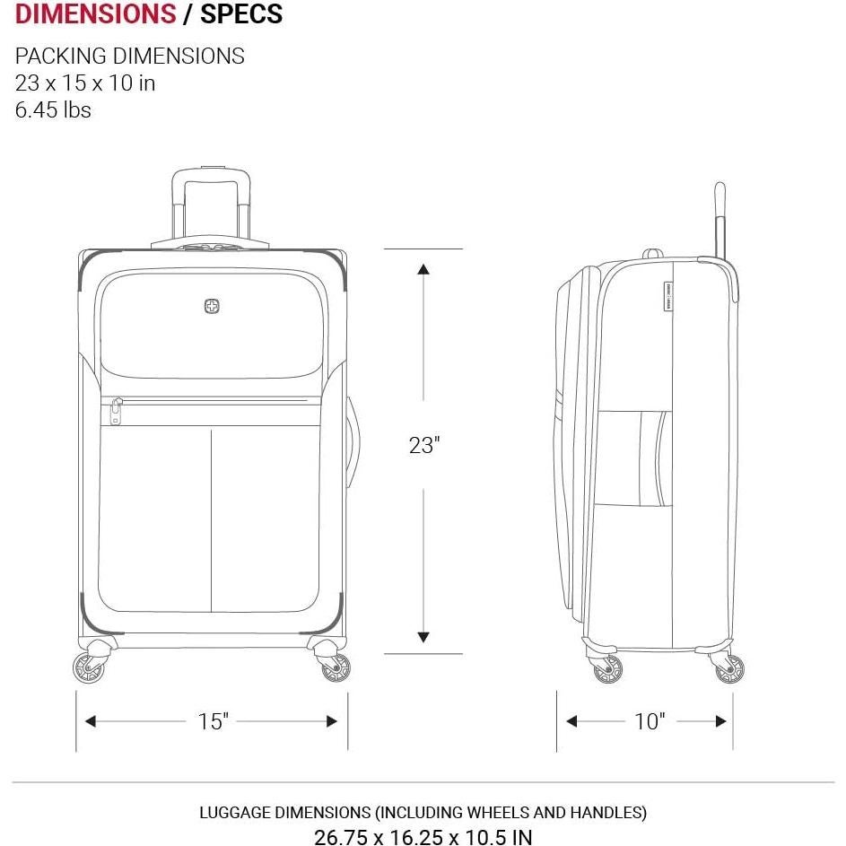 Equipaje Blando SwissGear 4010 23 Pulgadas Negro con Ruedas