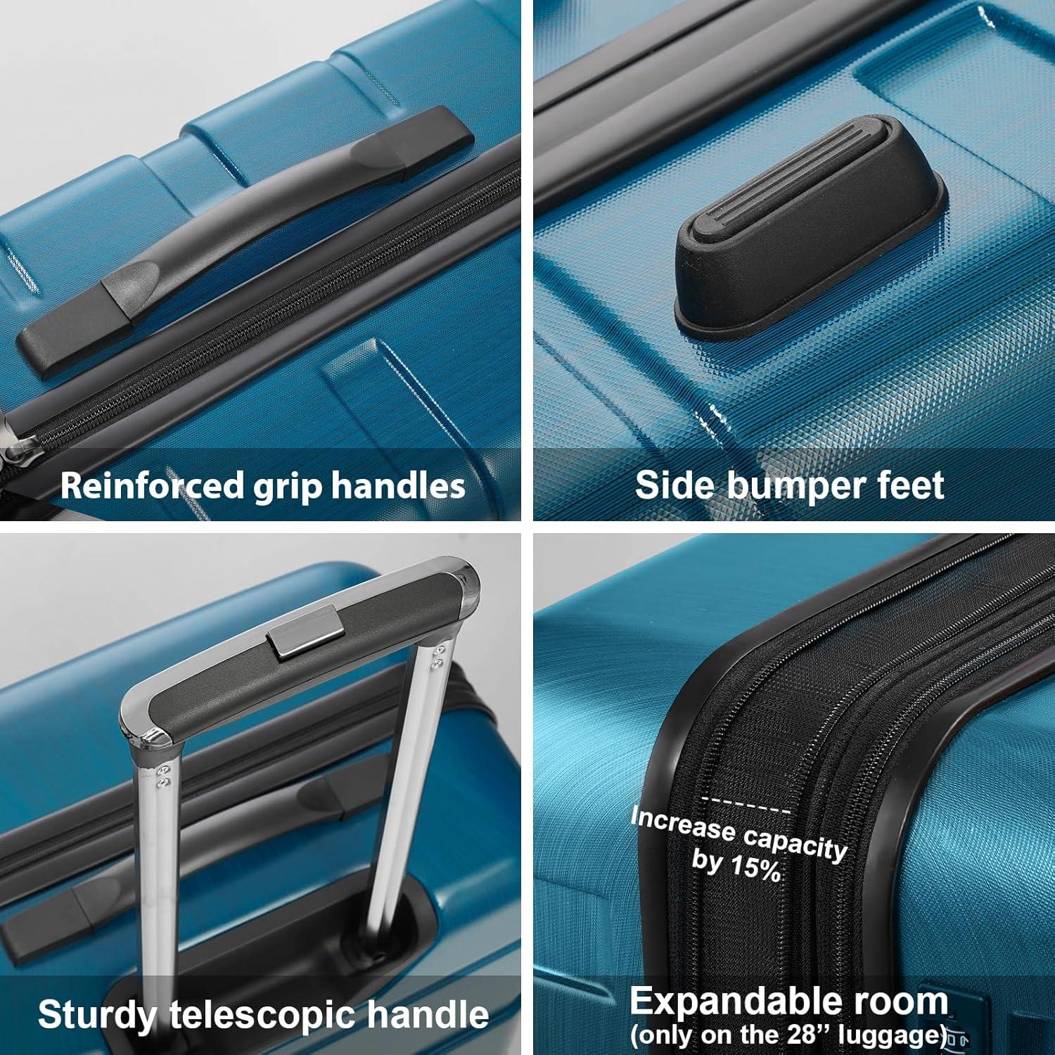 Maleta Coolife Spinner 20" con cerradura TSA Azul Caribe