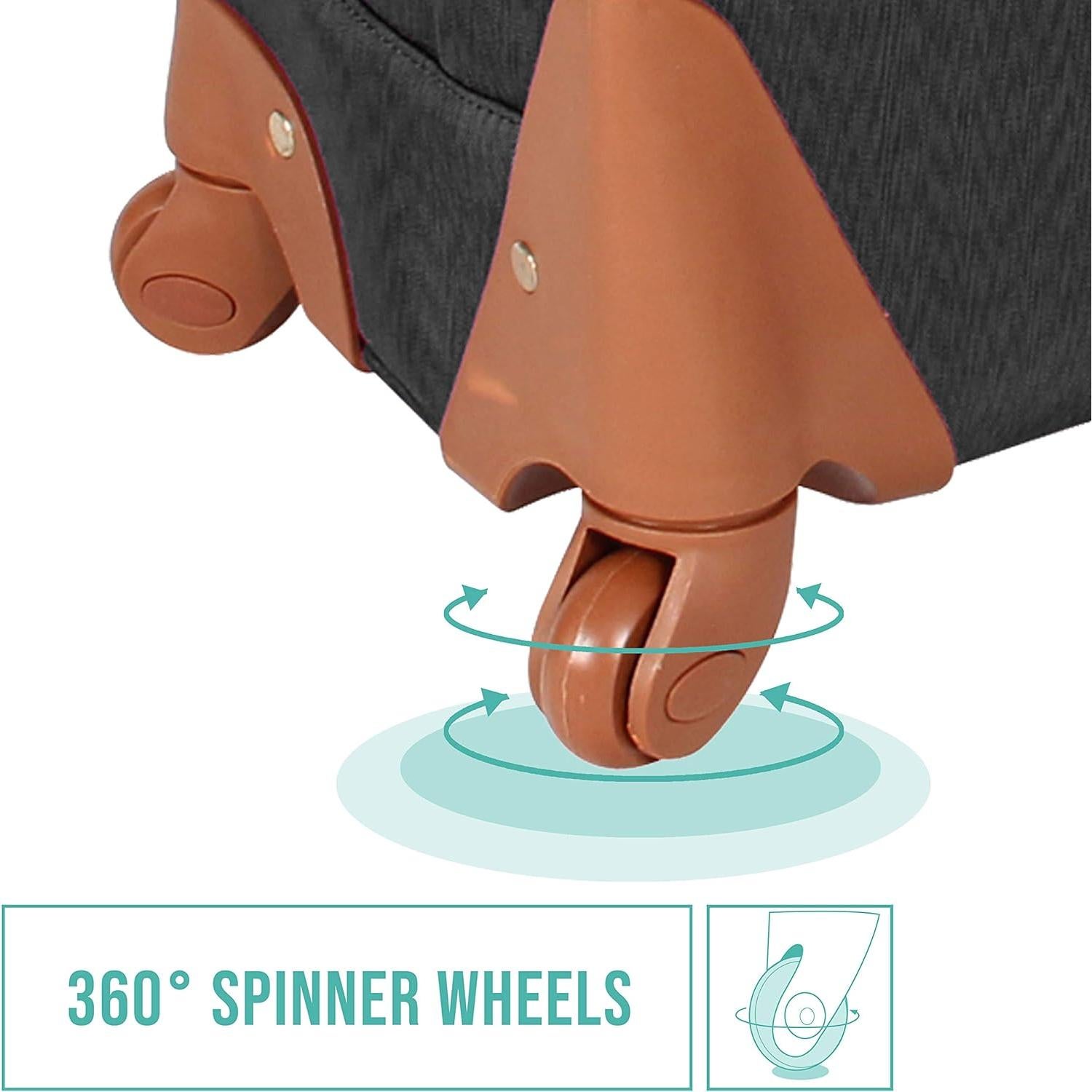 Maleta Expandible Steve Madden 20" Negra Ligera para Viaje