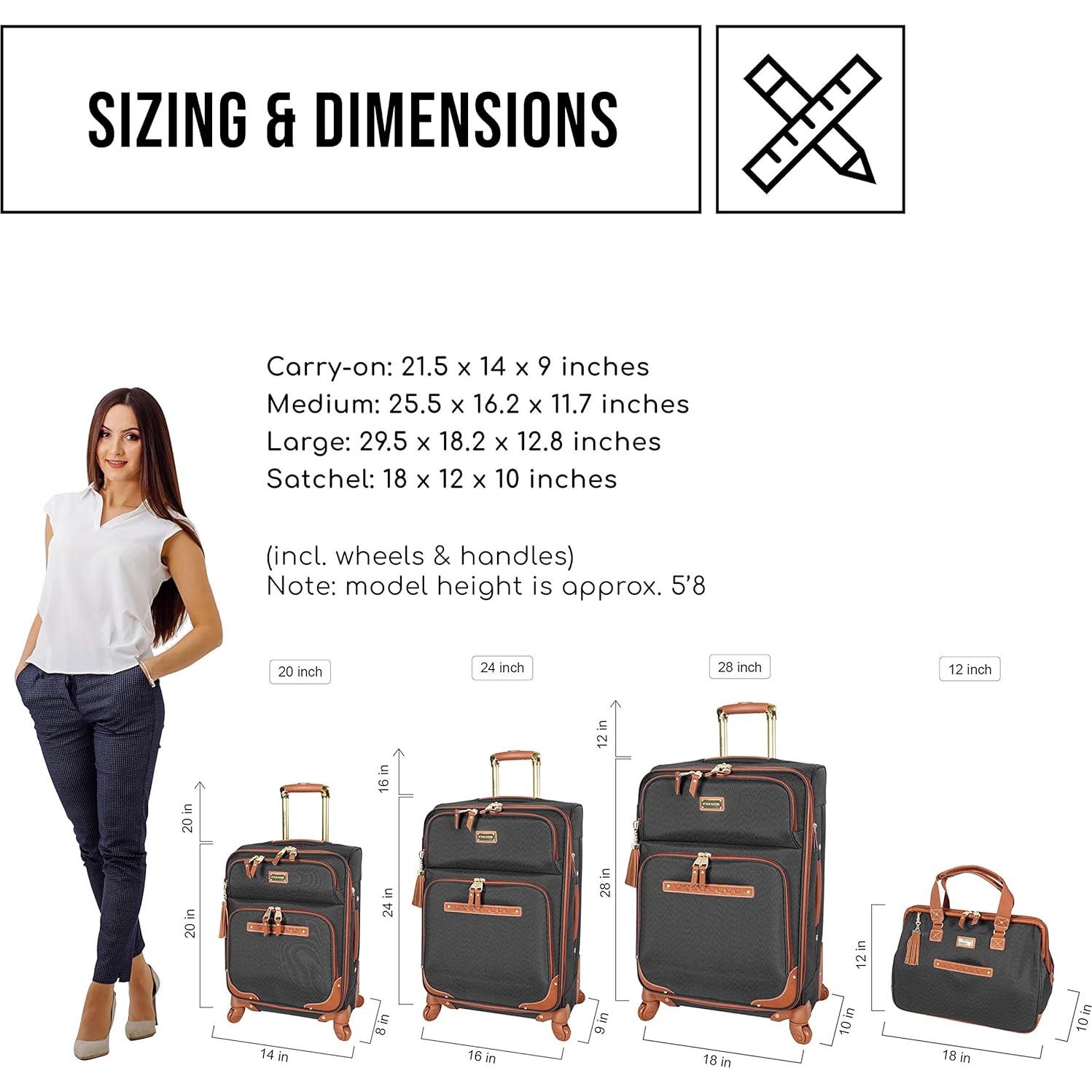 Maleta Expandible Steve Madden 20" Negra Ligera para Viaje
