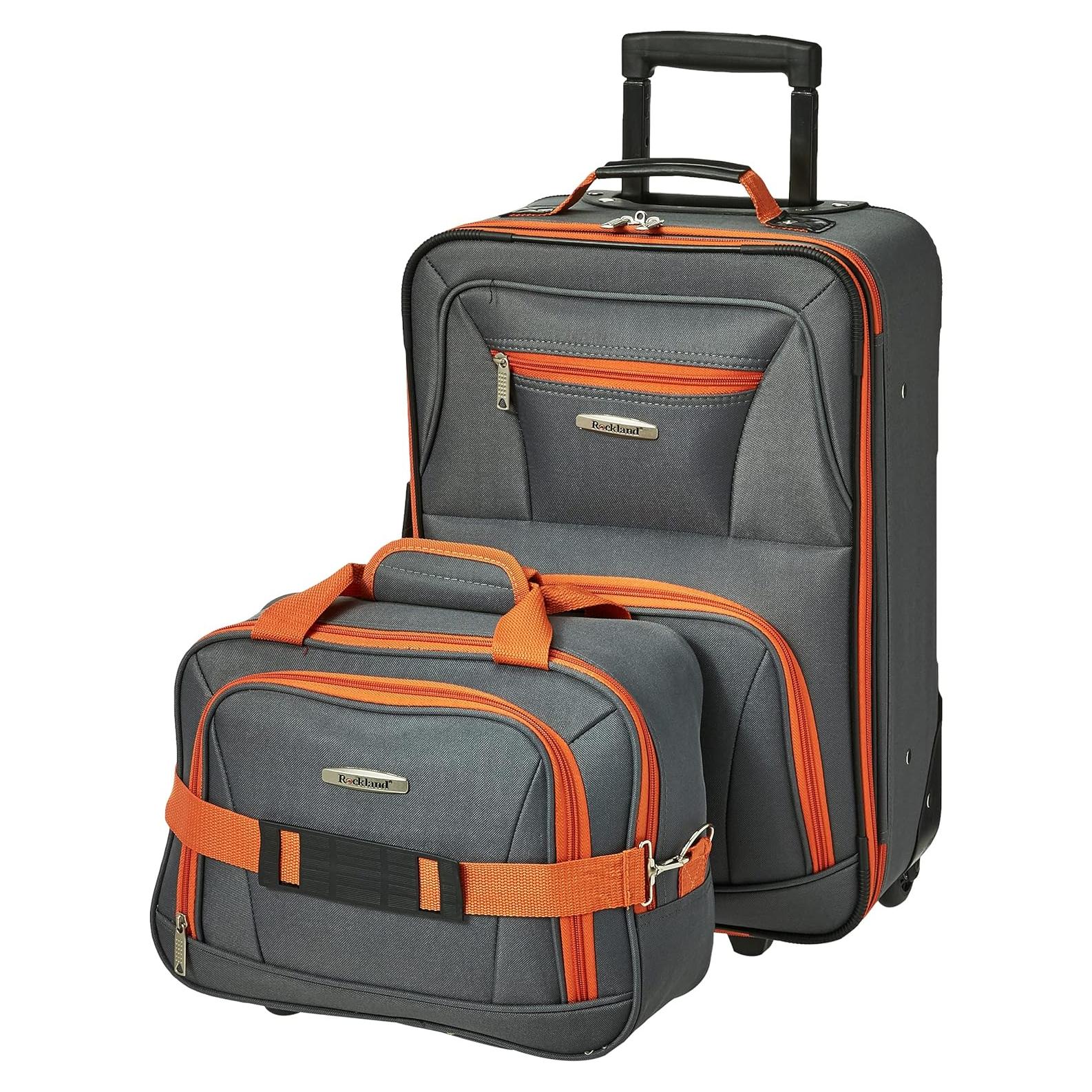 Fashion Expandable Softside Upright Luggage Set, Charcoal, 2-Piece (14/19)