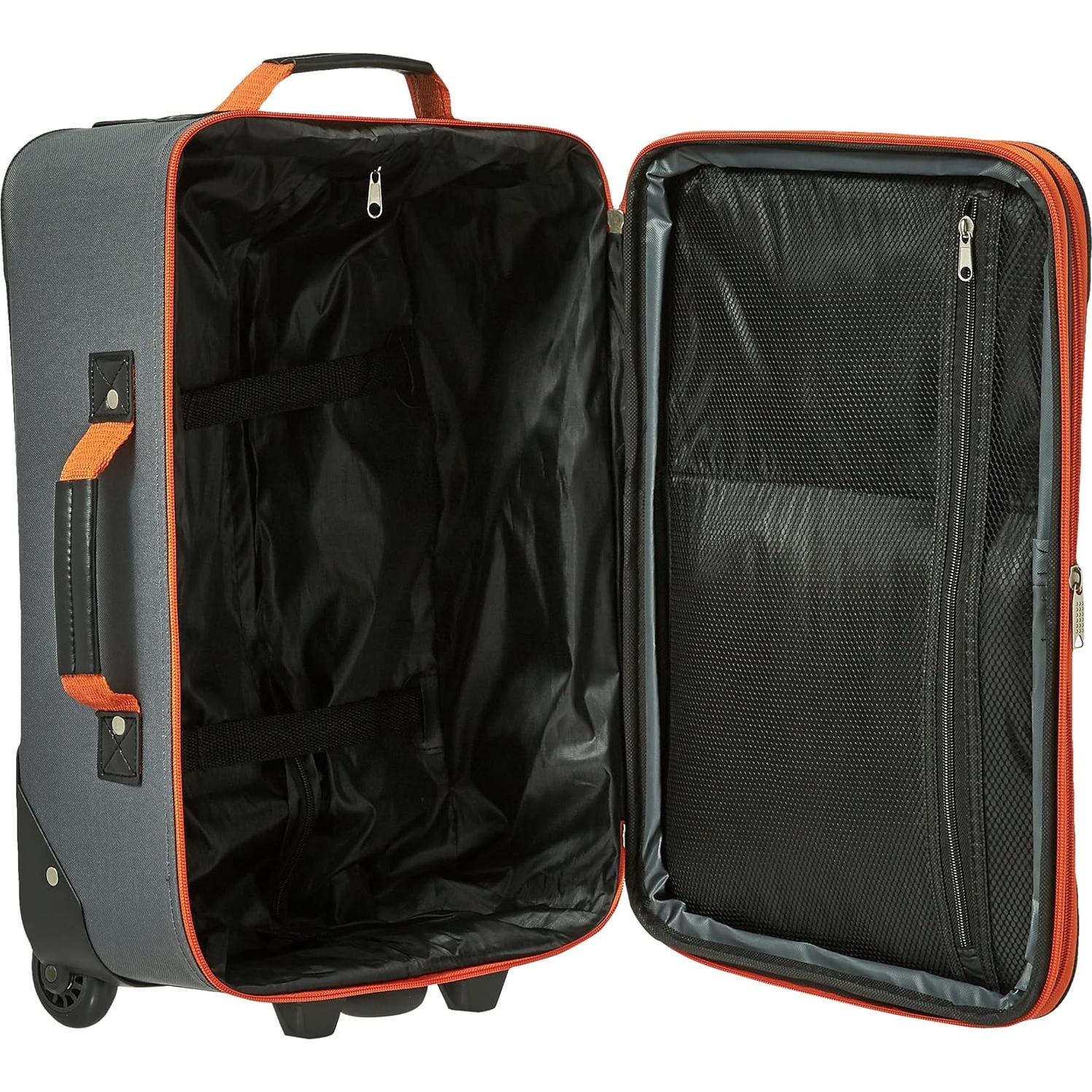 Fashion Expandable Softside Upright Luggage Set, Charcoal, 2-Piece (14/19)