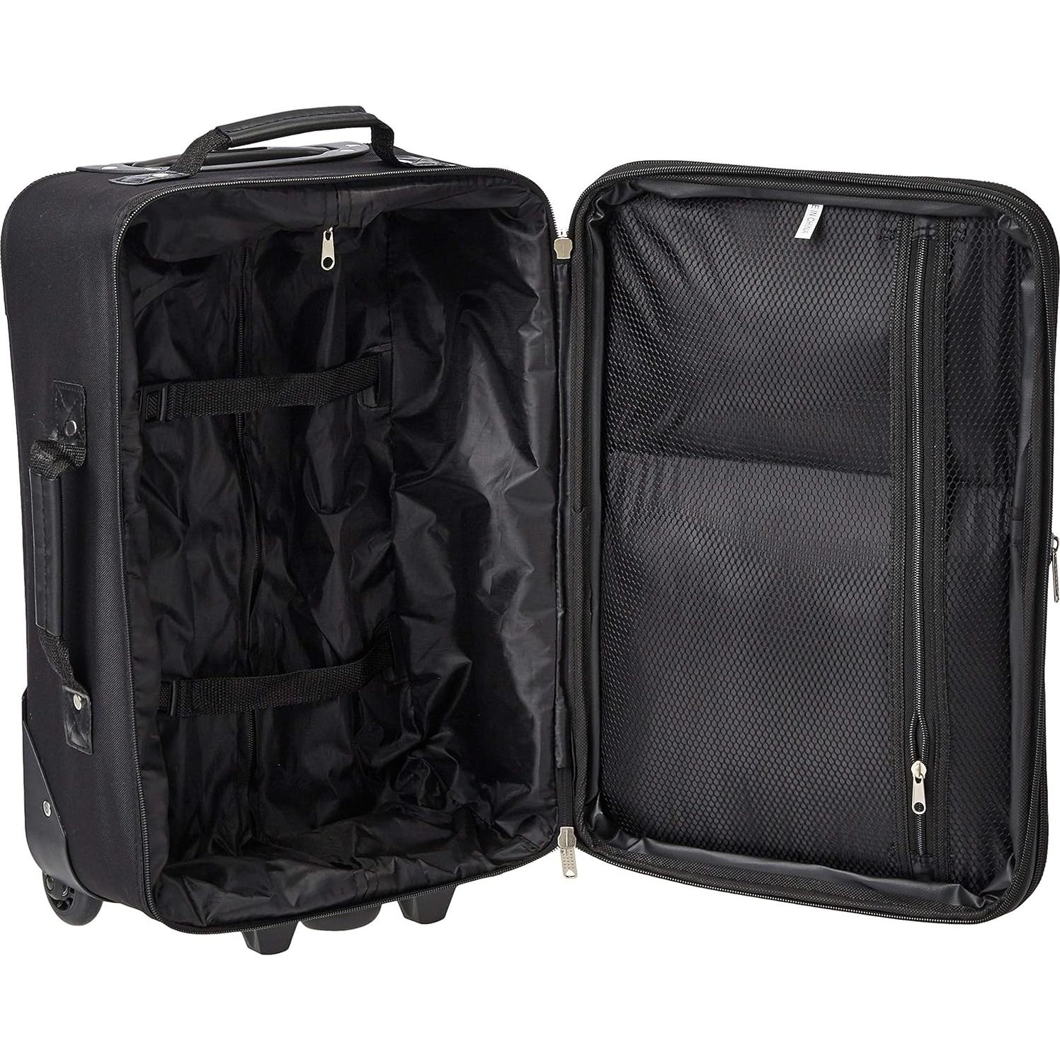 Conjunto de Equipaje Rockland 2 Piezas Expandible Cuadros Negros