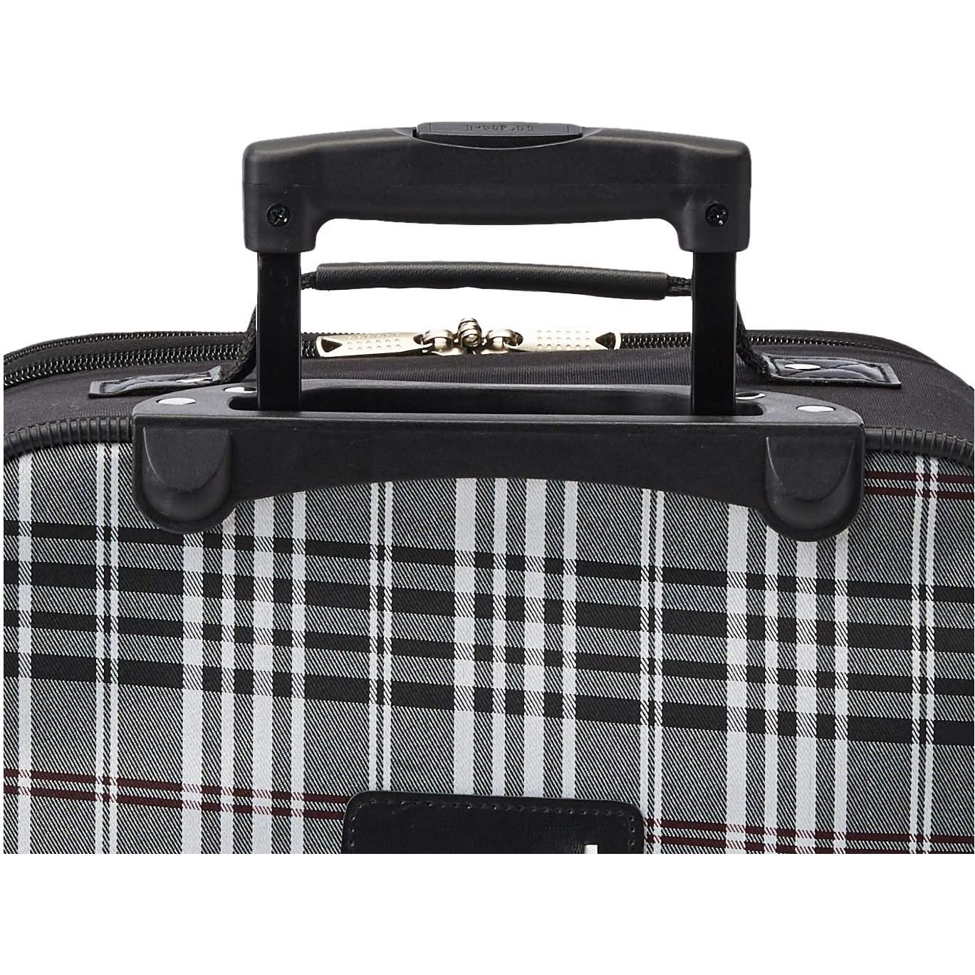 Conjunto de Equipaje Rockland 2 Piezas Expandible Cuadros Negros