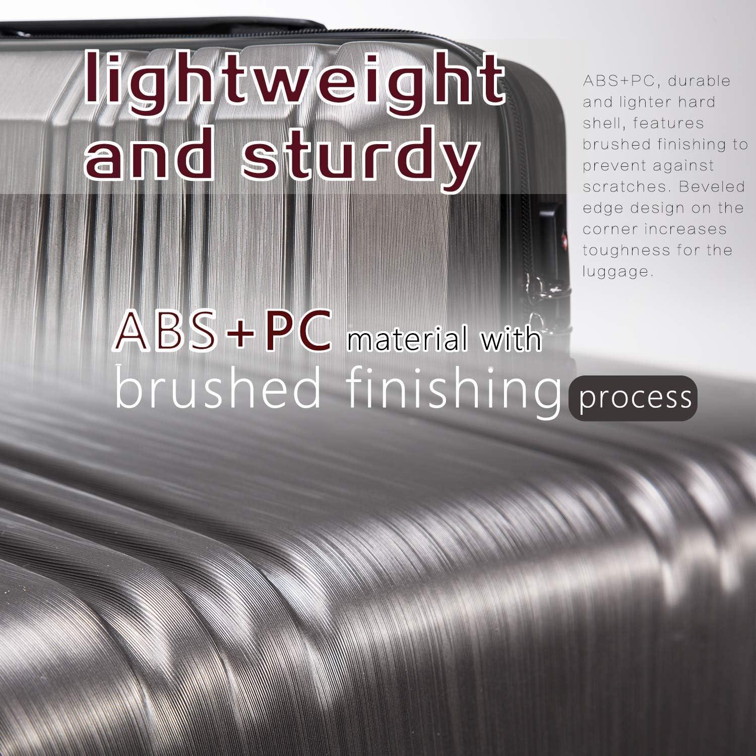 Maleta Coolife rígida 3 piezas con cerradura TSA - 20, 24, 28 in