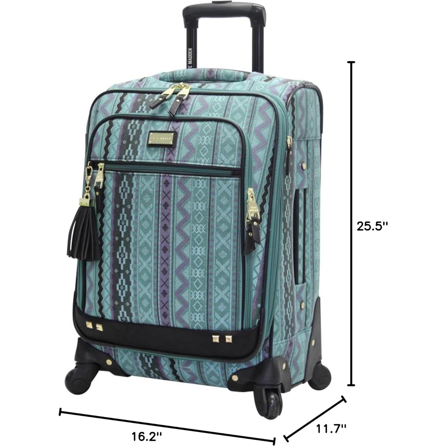 Maleta Expandible Steve Madden 24" Turquesa Ligera 62L