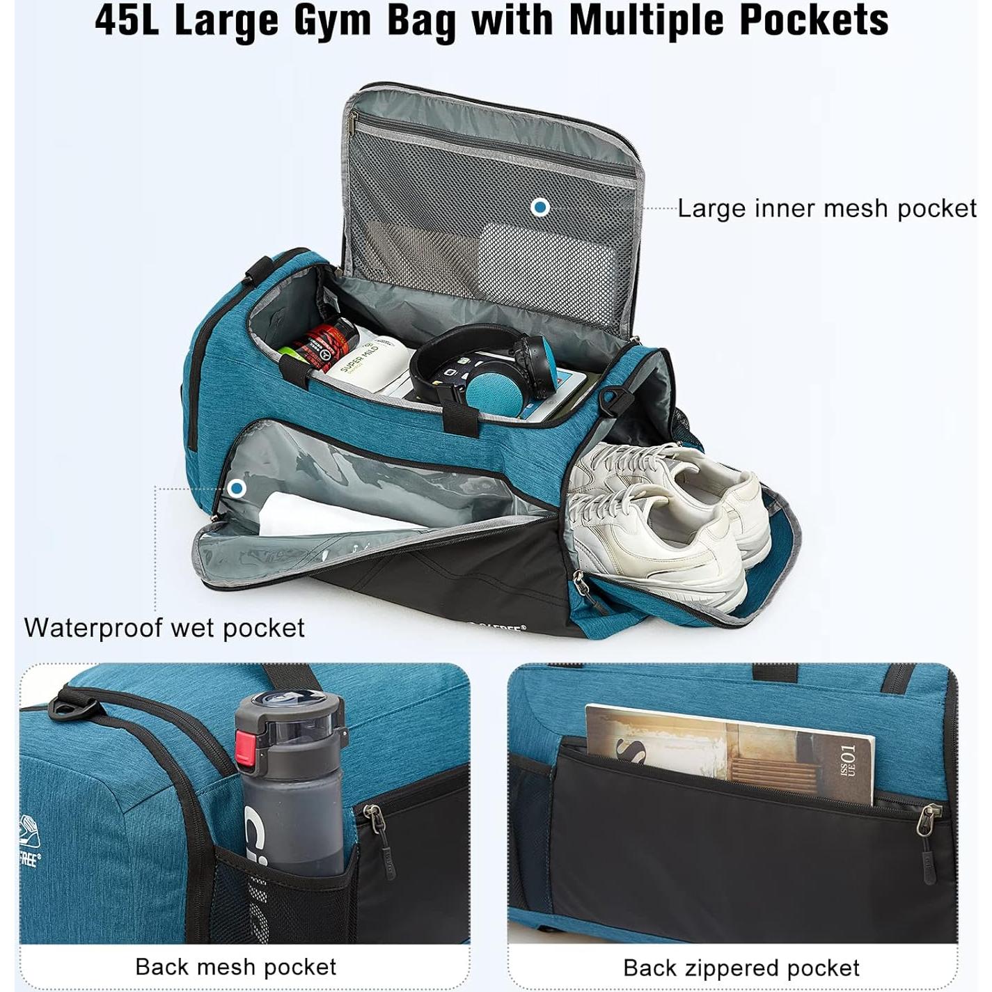 Bolsa de Gimnasio G4Free 45L 3-Vías con Compartimento Húmedo