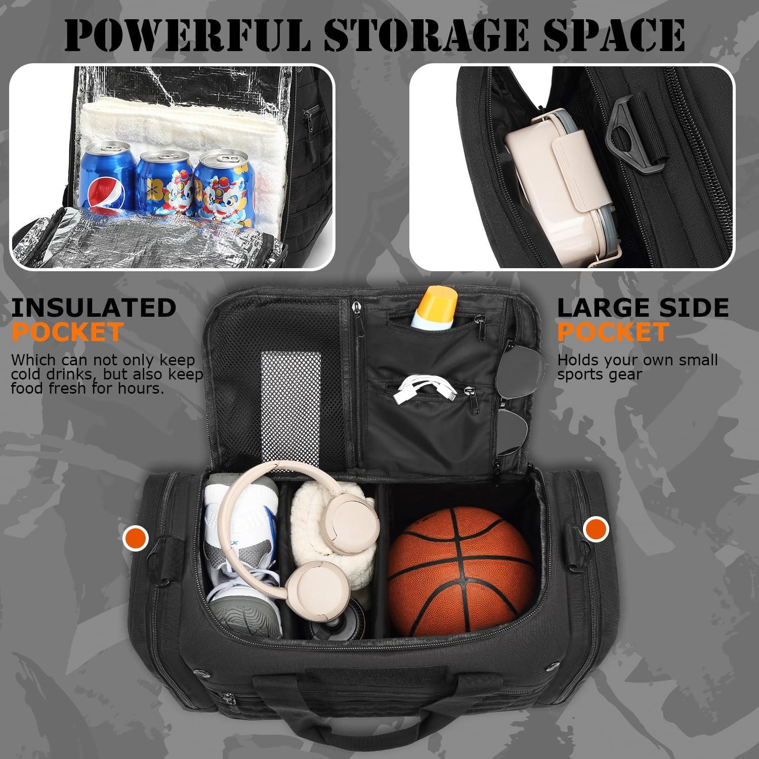 Bolsa de viaje táctica BISKLNDN 45L impermeable negra