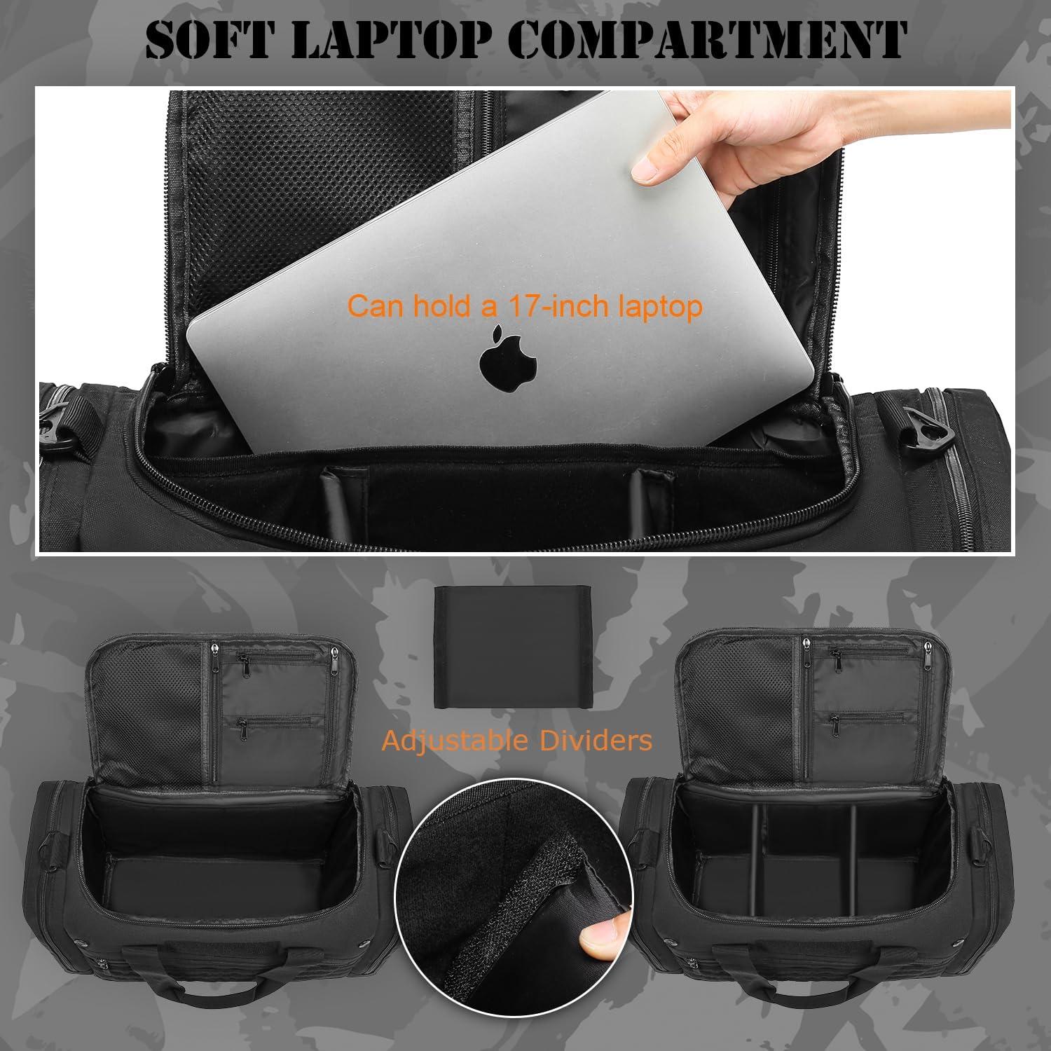 Bolsa de viaje táctica BISKLNDN 45L impermeable negra