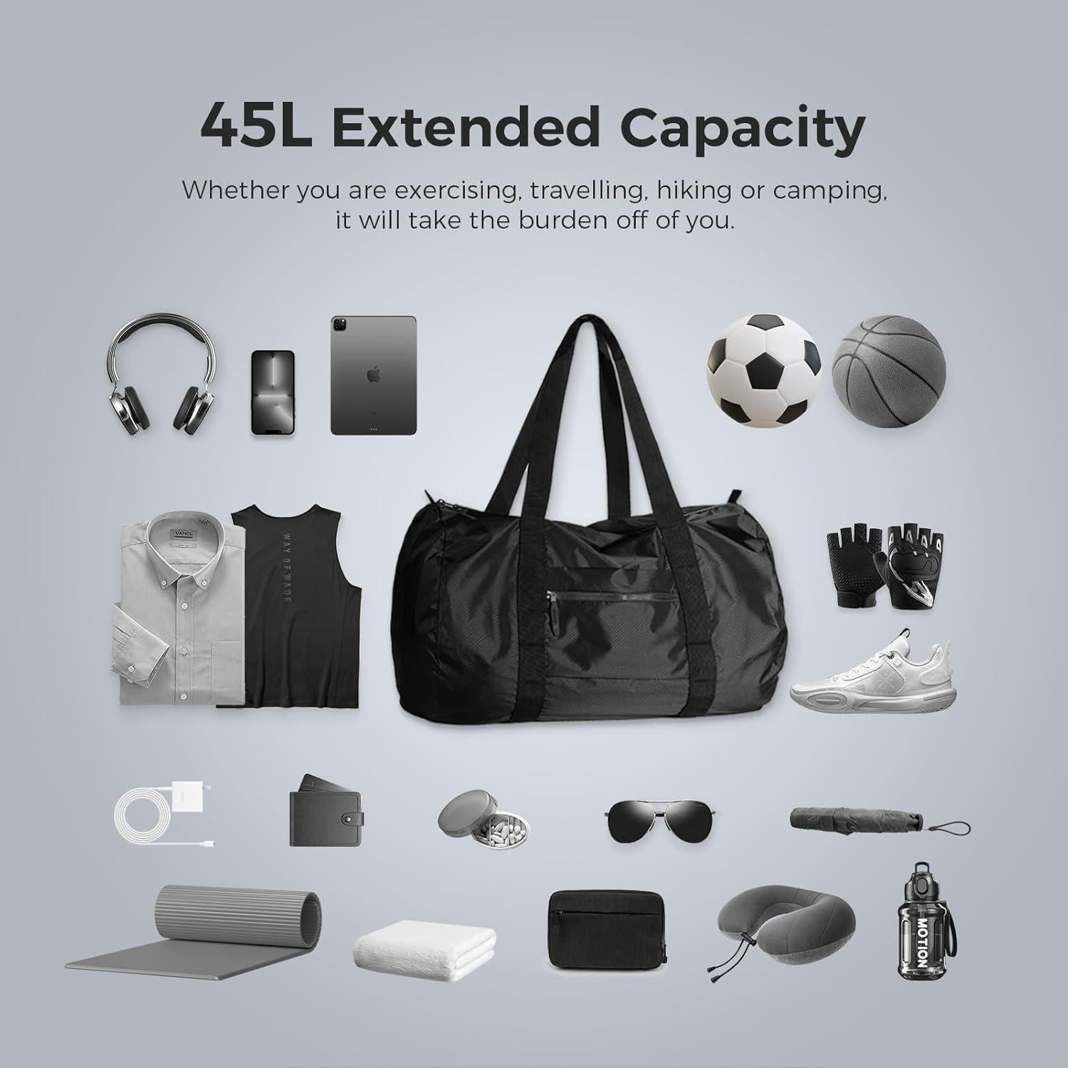 Bolsa de Deporte Plegable Pack All 45L Resistente al Agua