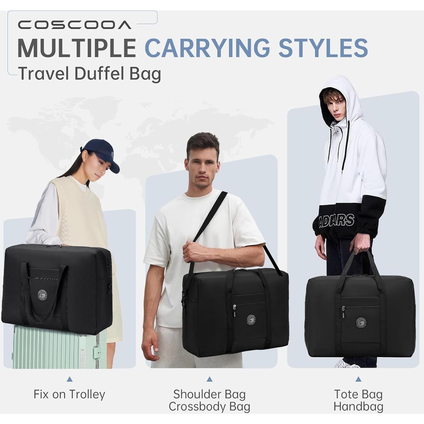 Bolsa de viaje plegable COSCOOA 45L impermeable unisex